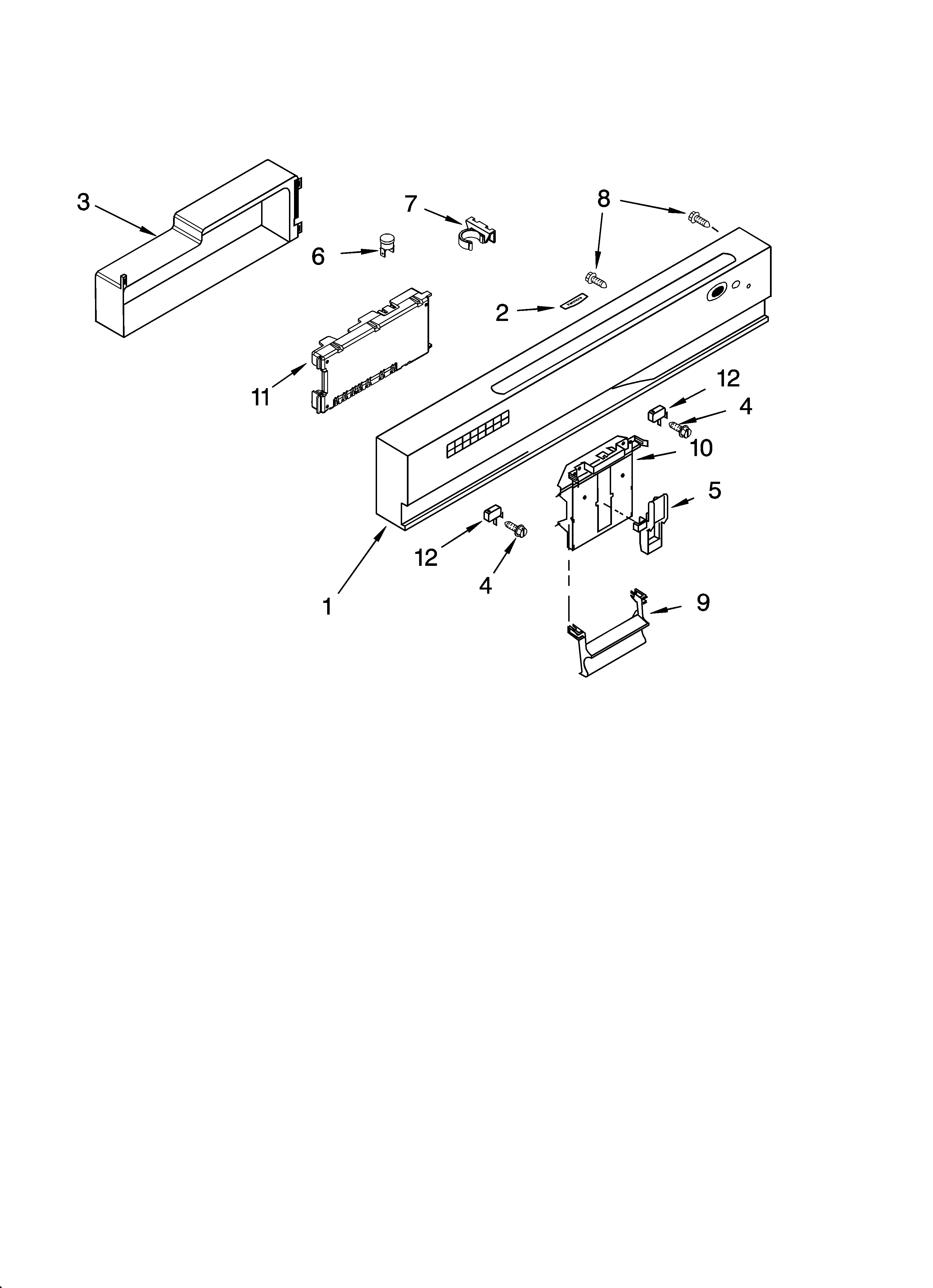 Kenmore Elite 66513764K600 control panel parts diagram