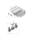 Kenmore Elite 66513764K600 lower rack parts, optional parts (not included) diagram