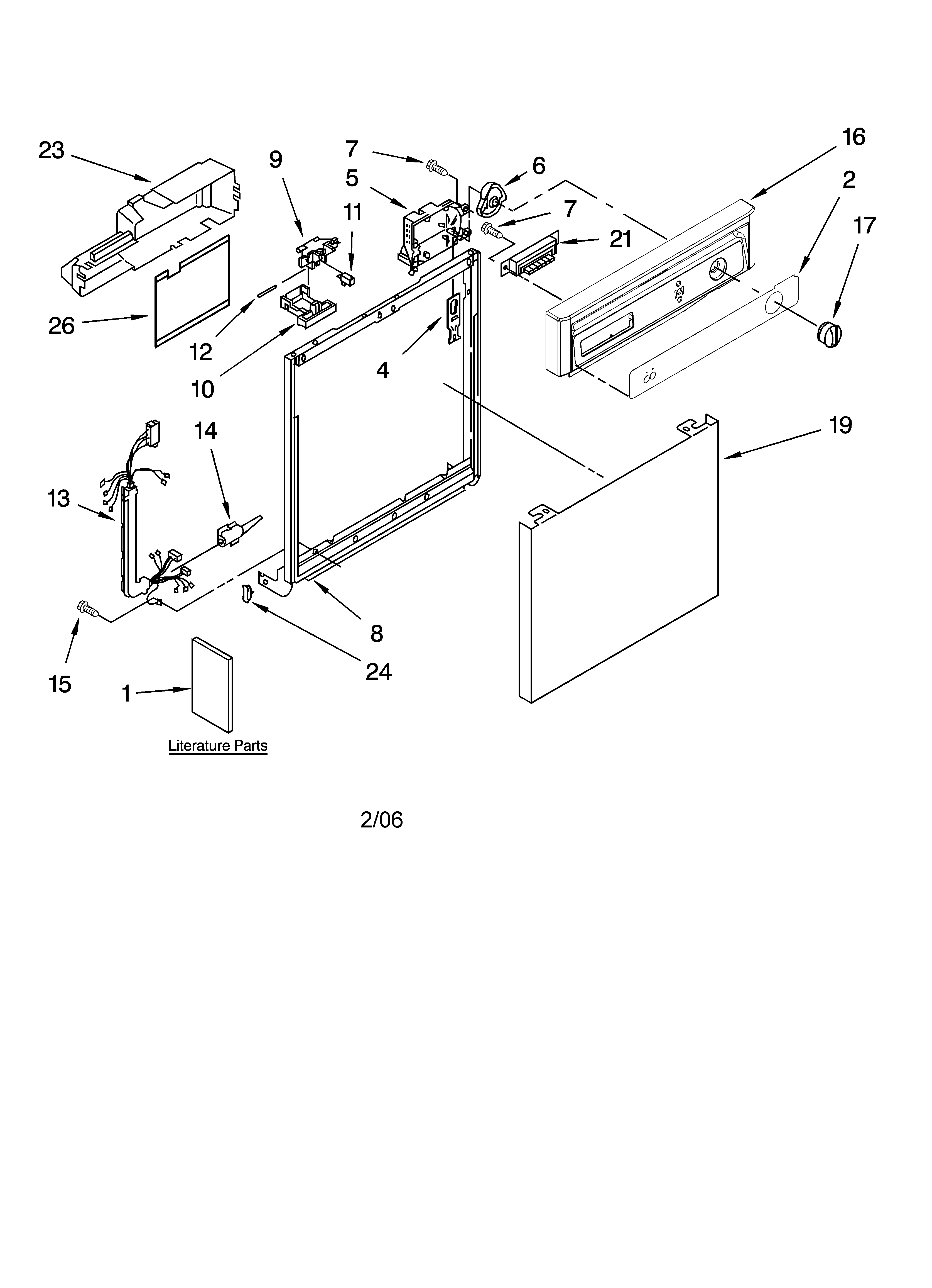Kenmore 66517702K600 frame and console parts diagram