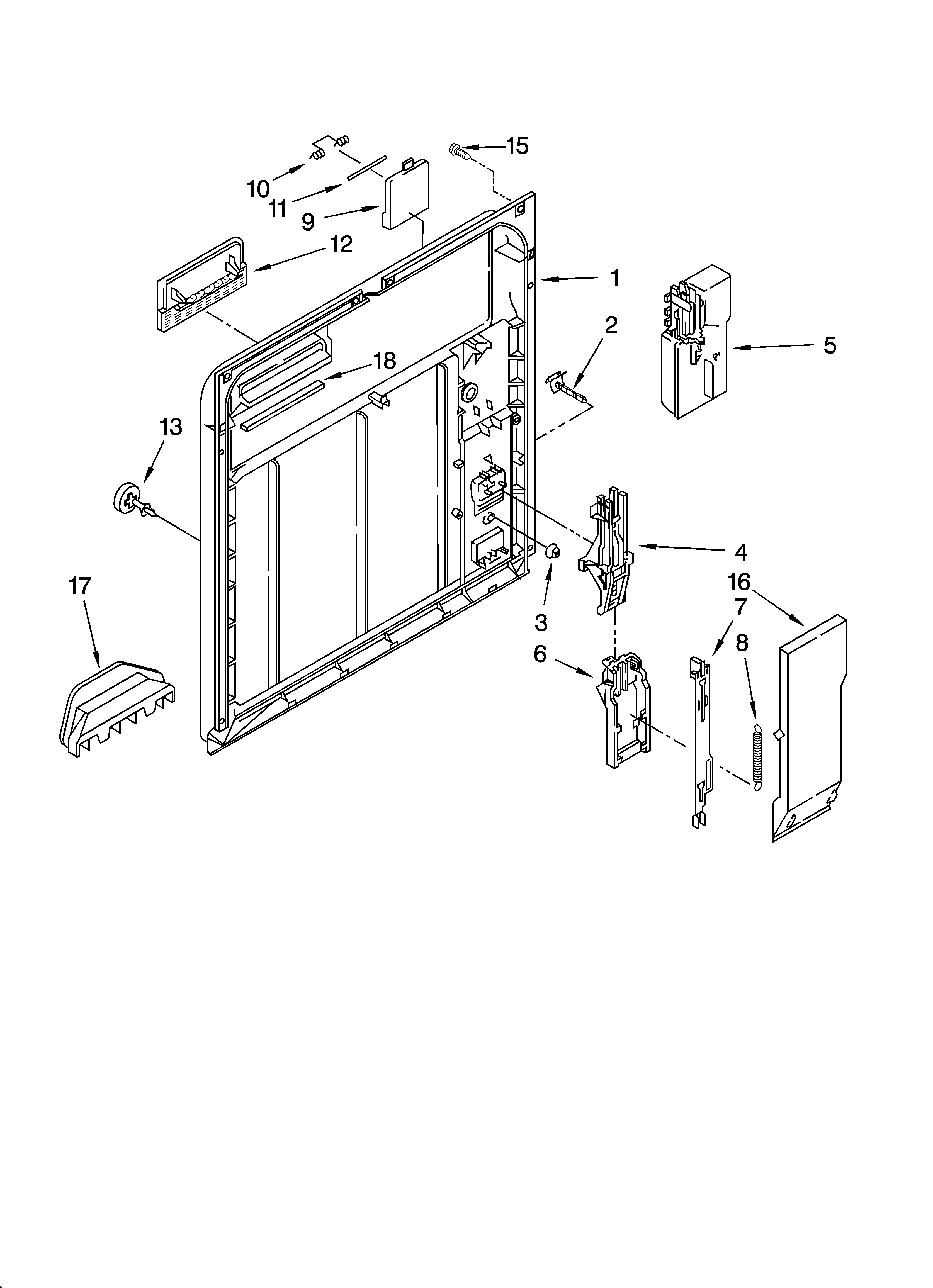 Kenmore 66517702K600 inner door parts diagram