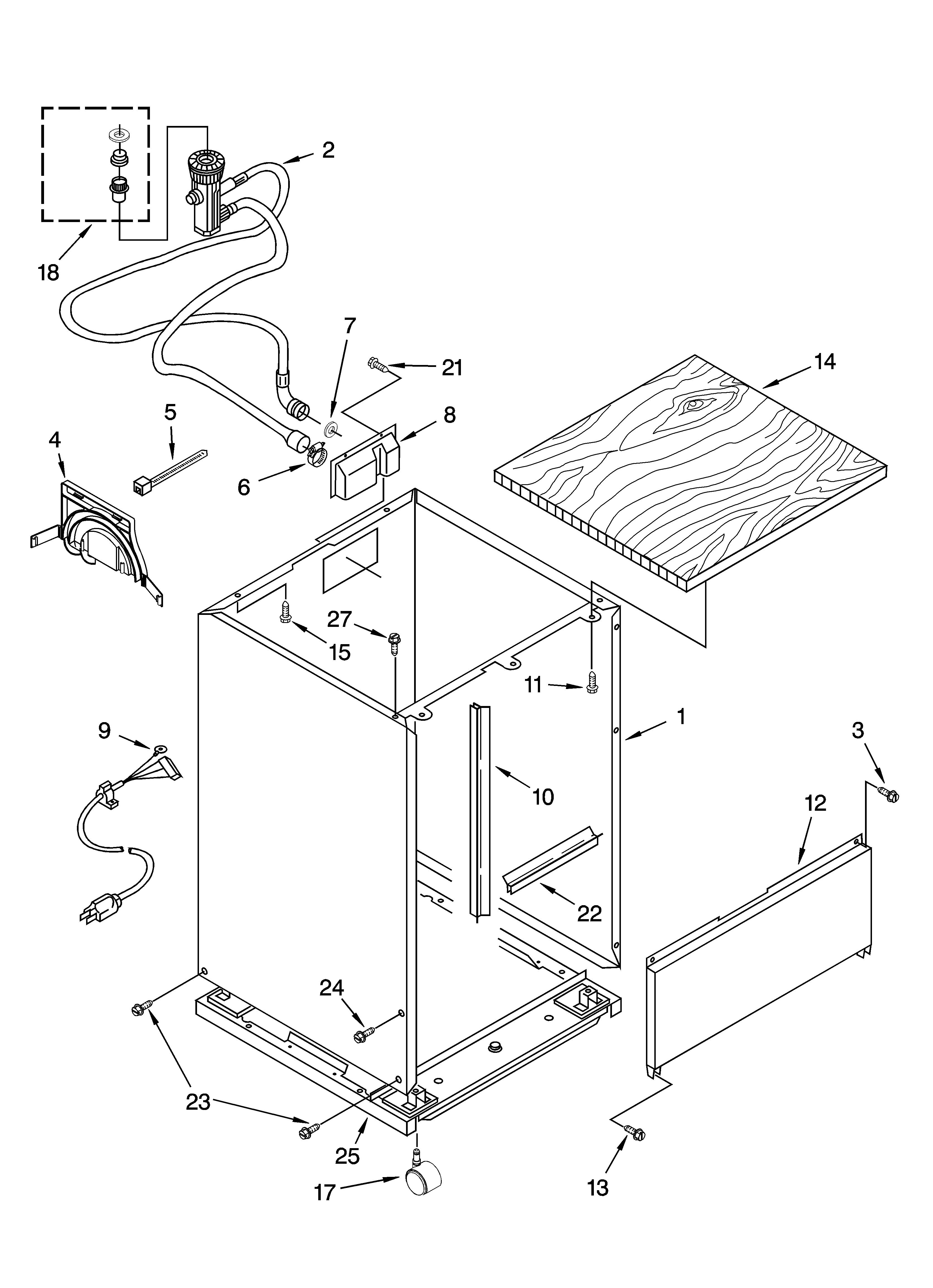 Kenmore 66517702K600 cabinet parts diagram