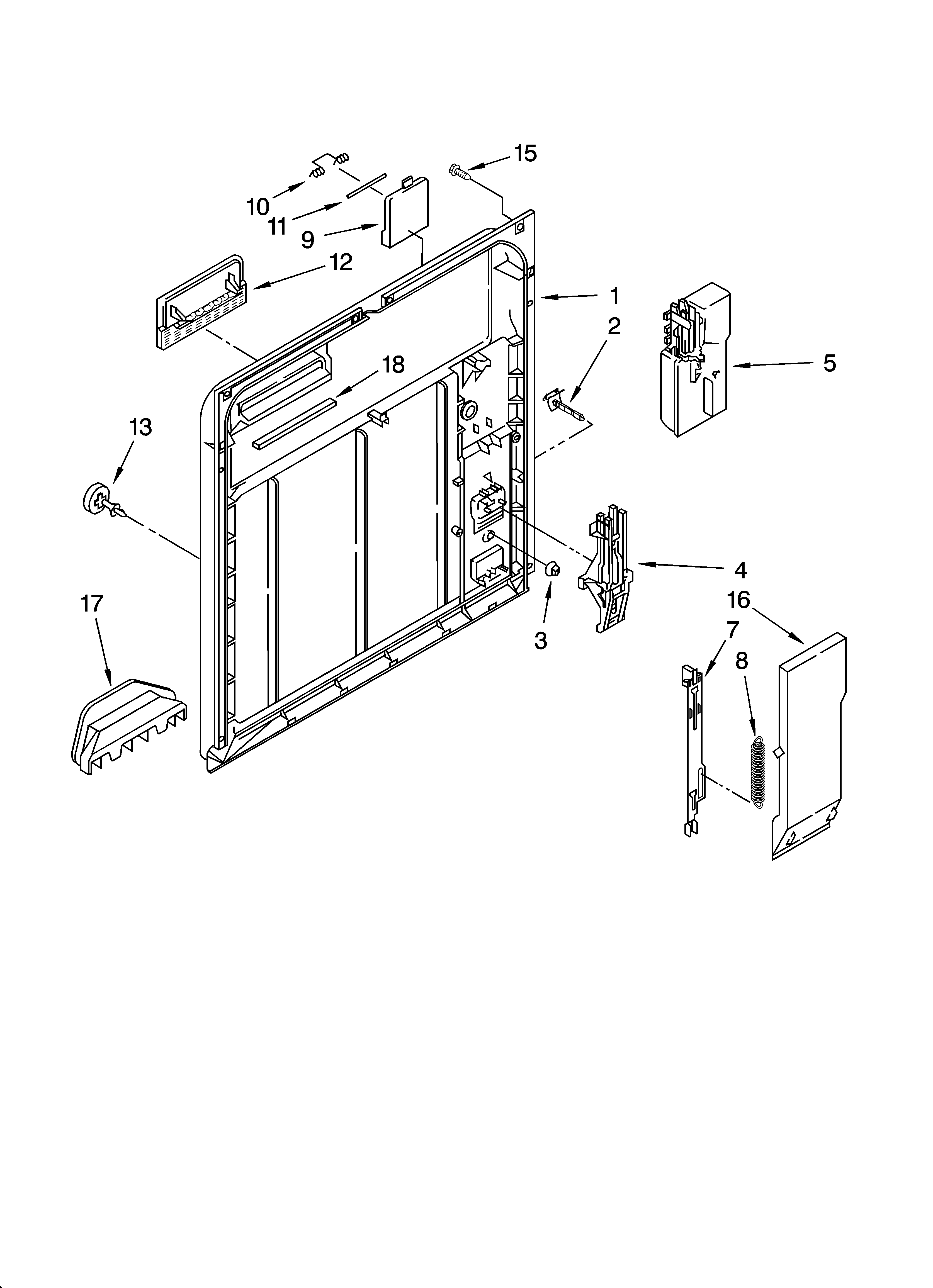 Kenmore 66517769K600 inner door parts diagram