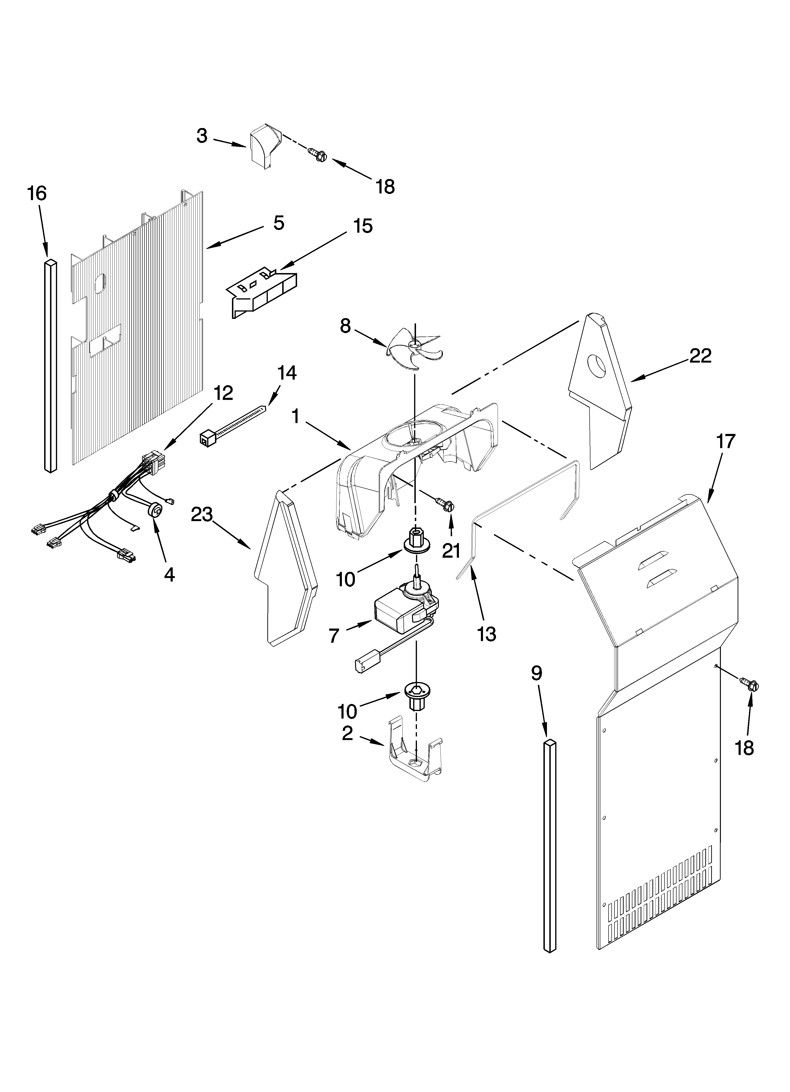 Kenmore 10656936600 air flow parts diagram