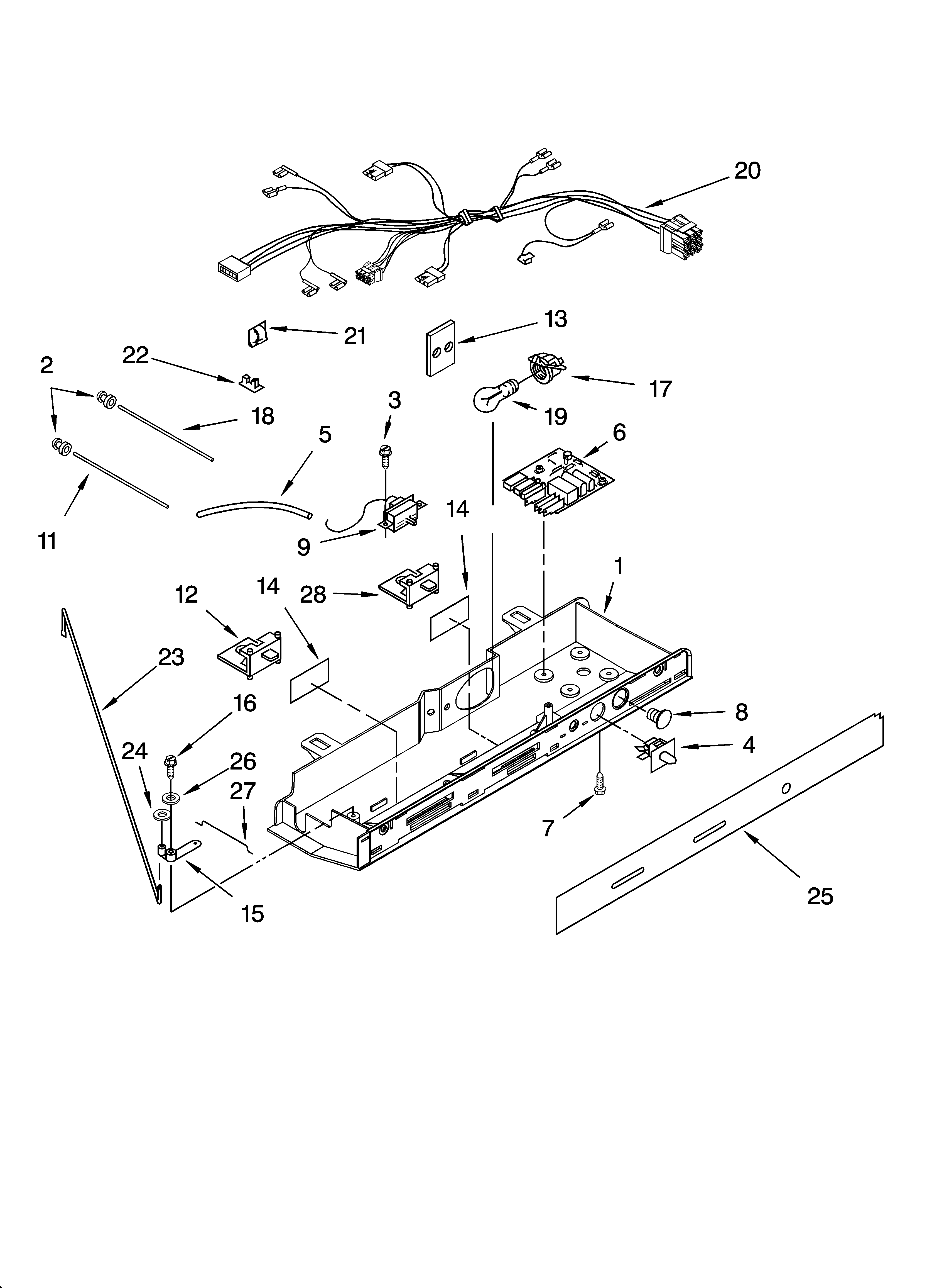 Kenmore 10657032600 control parts diagram