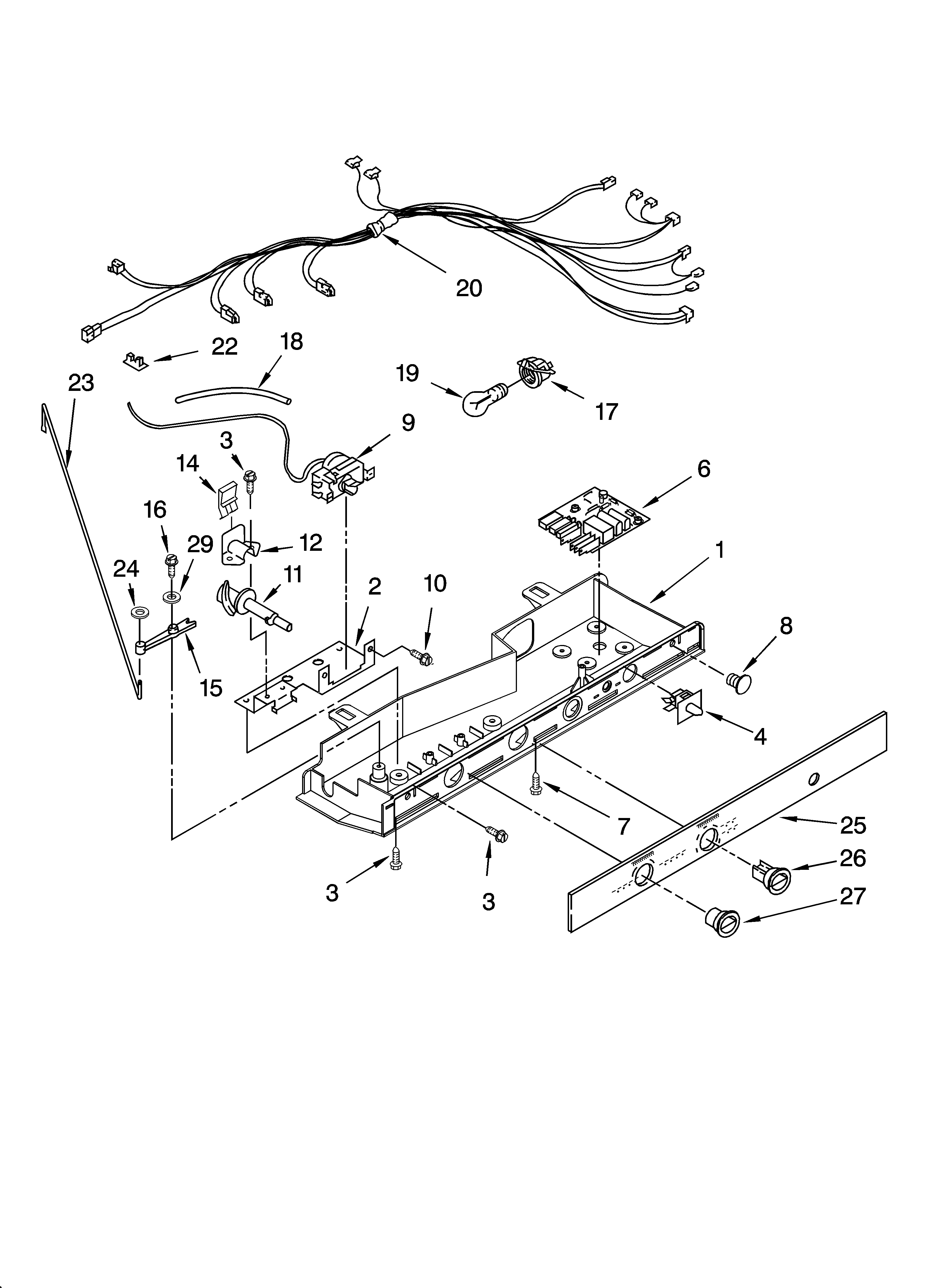 Kenmore 10657402600 control parts diagram