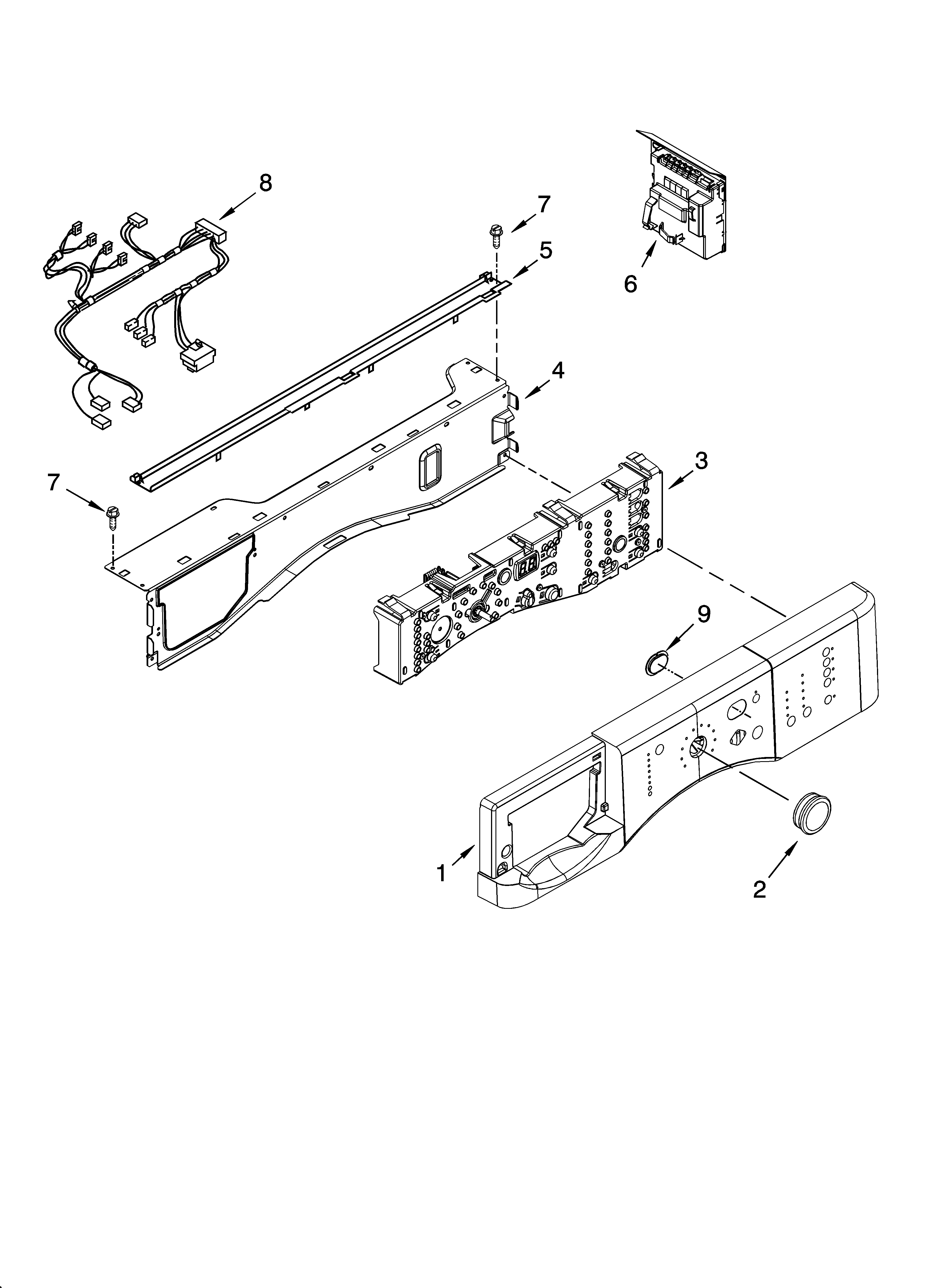 Kenmore 11047532600 control panel parts diagram