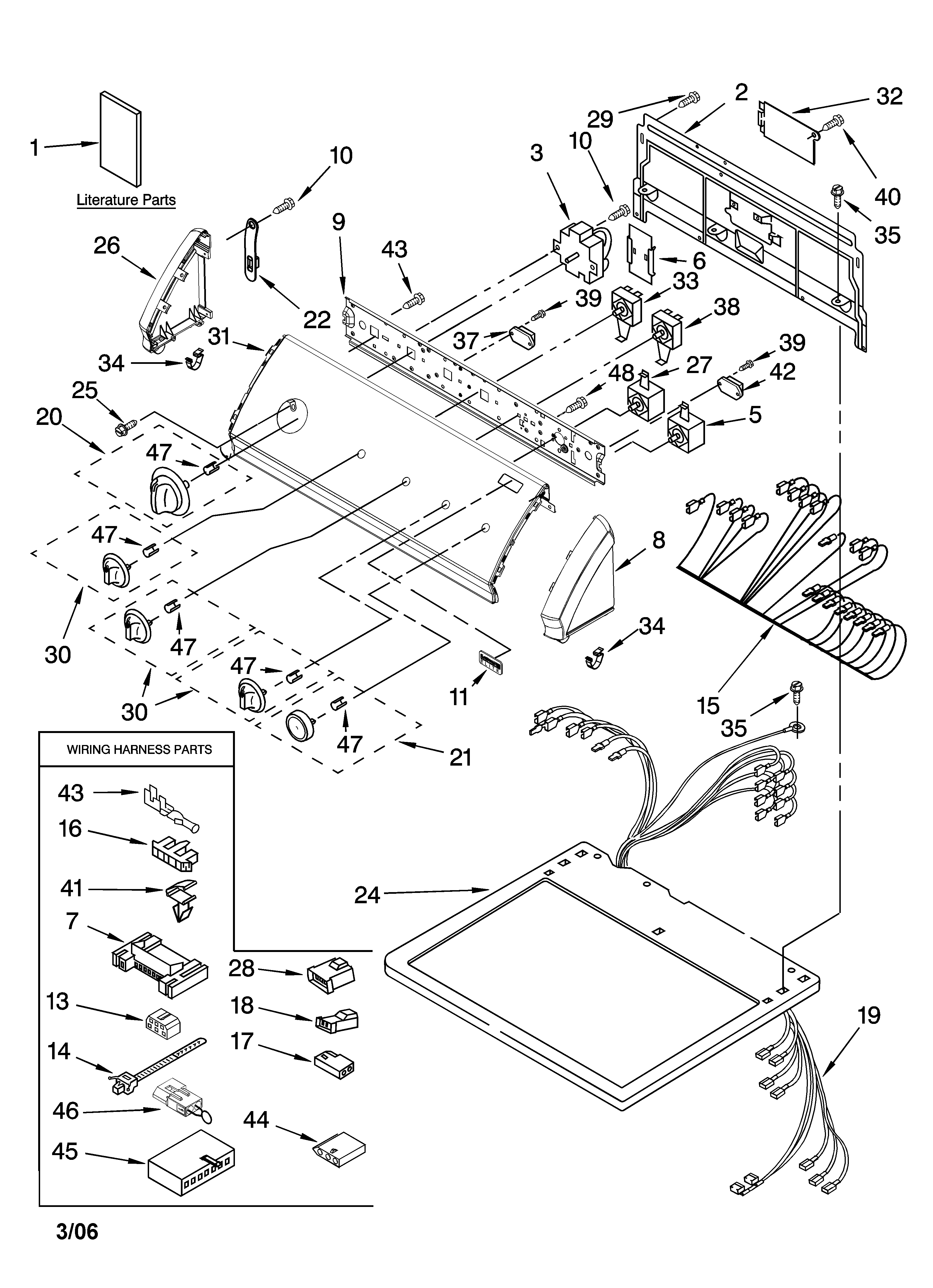 Kenmore Elite 11076972502 top and console parts diagram