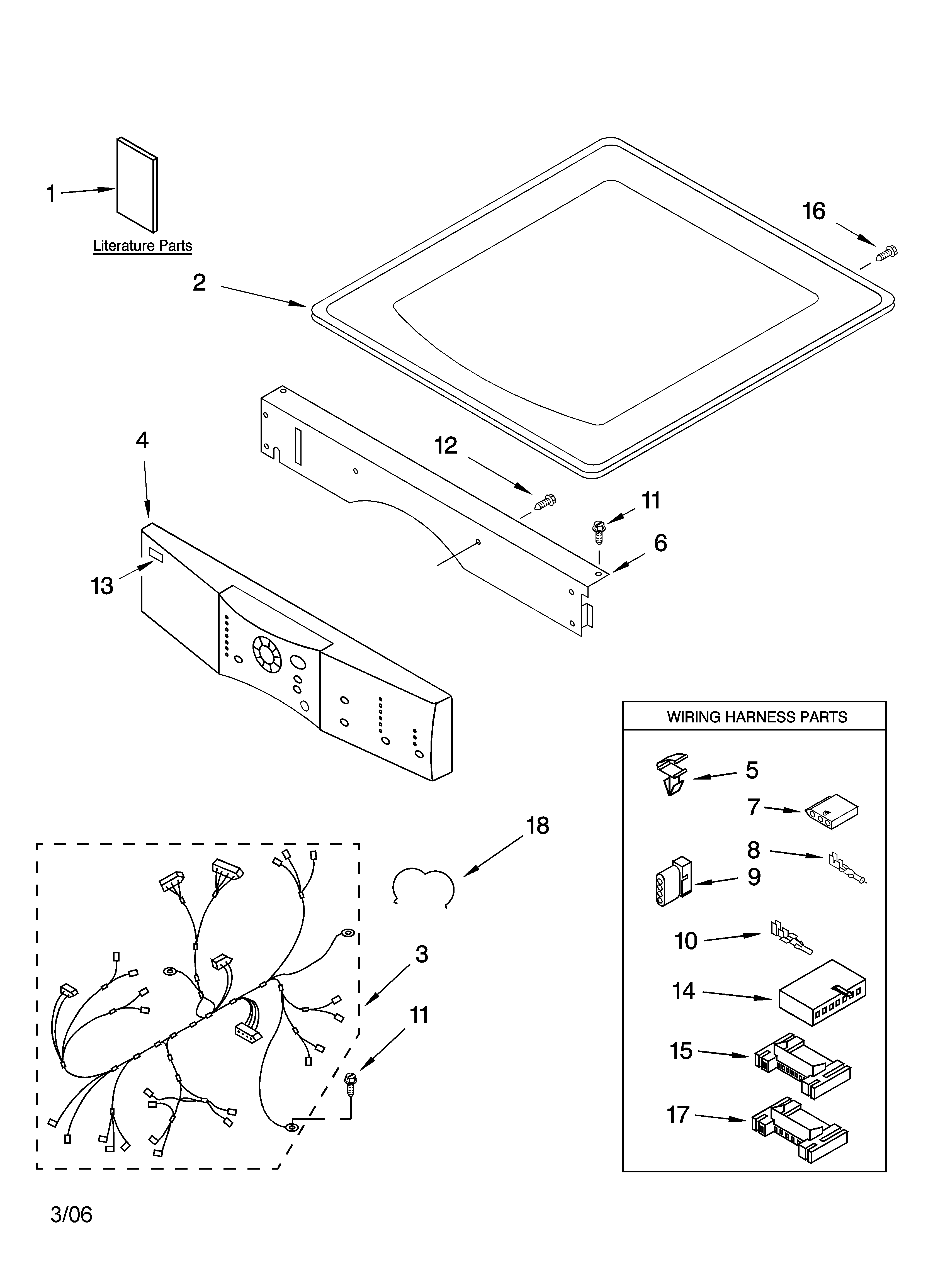 Kenmore Elite 11085866401 top and console parts diagram