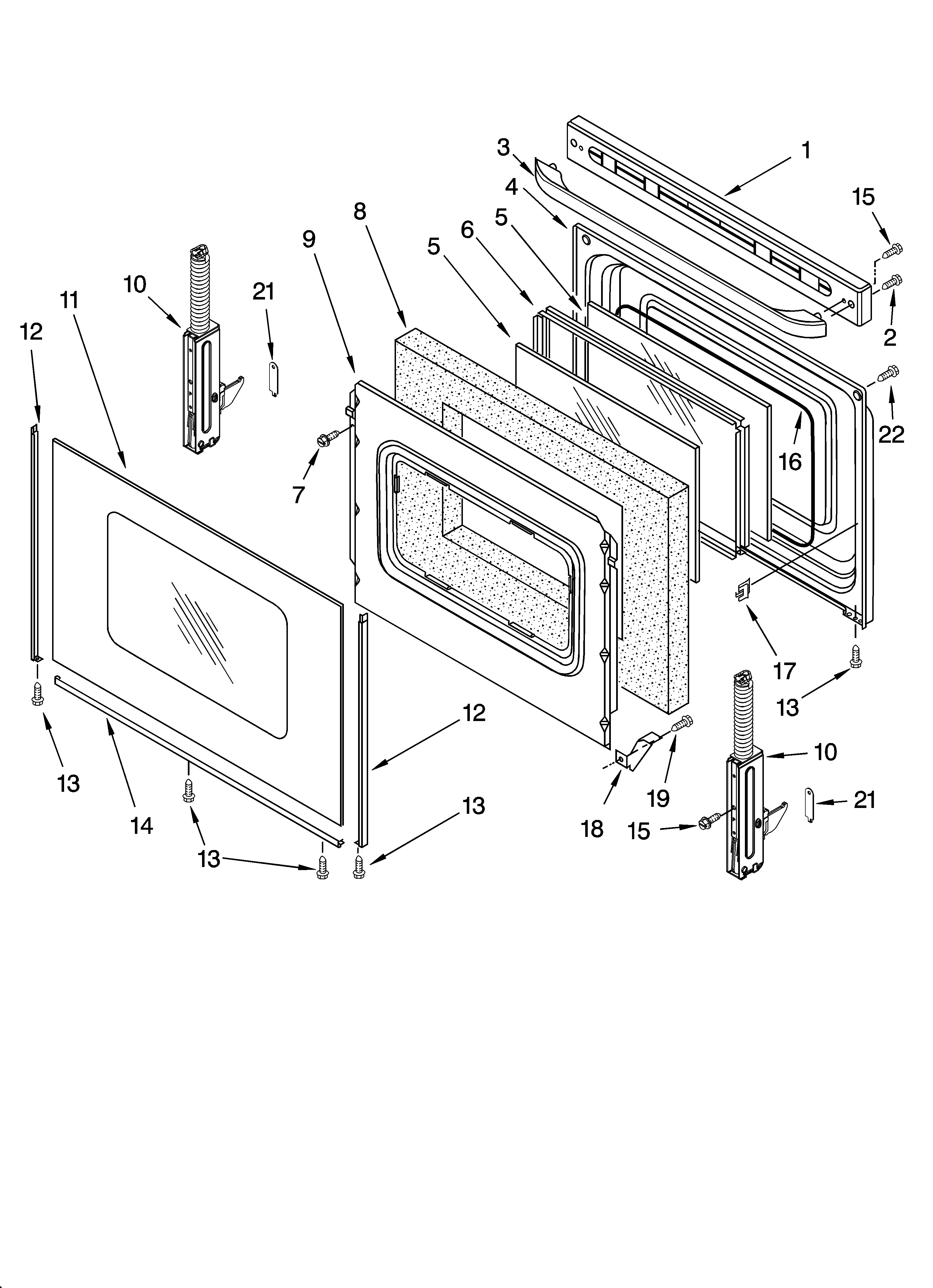 Kenmore 66495274502 door parts diagram