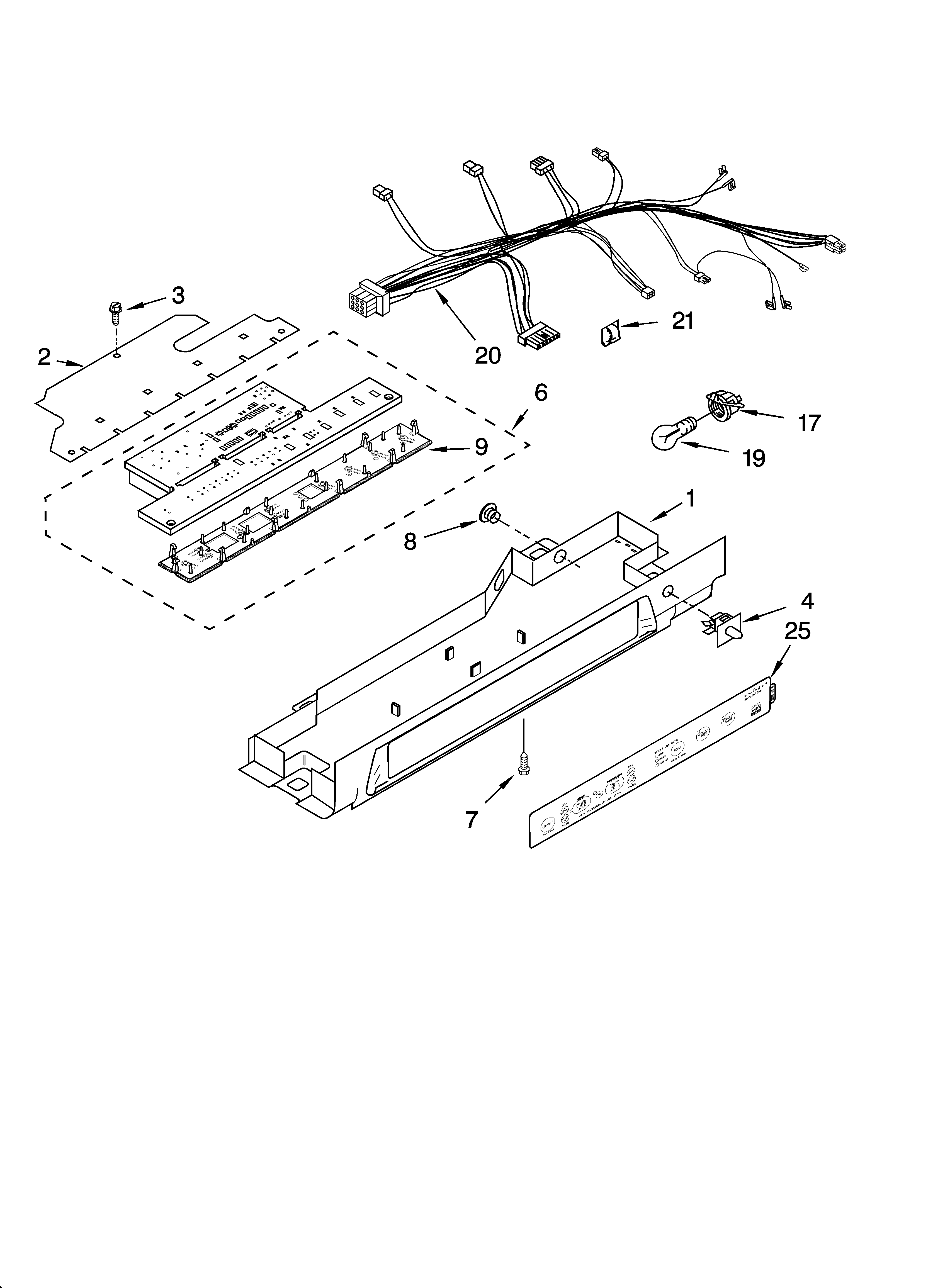 Kenmore 10656382500 control parts diagram
