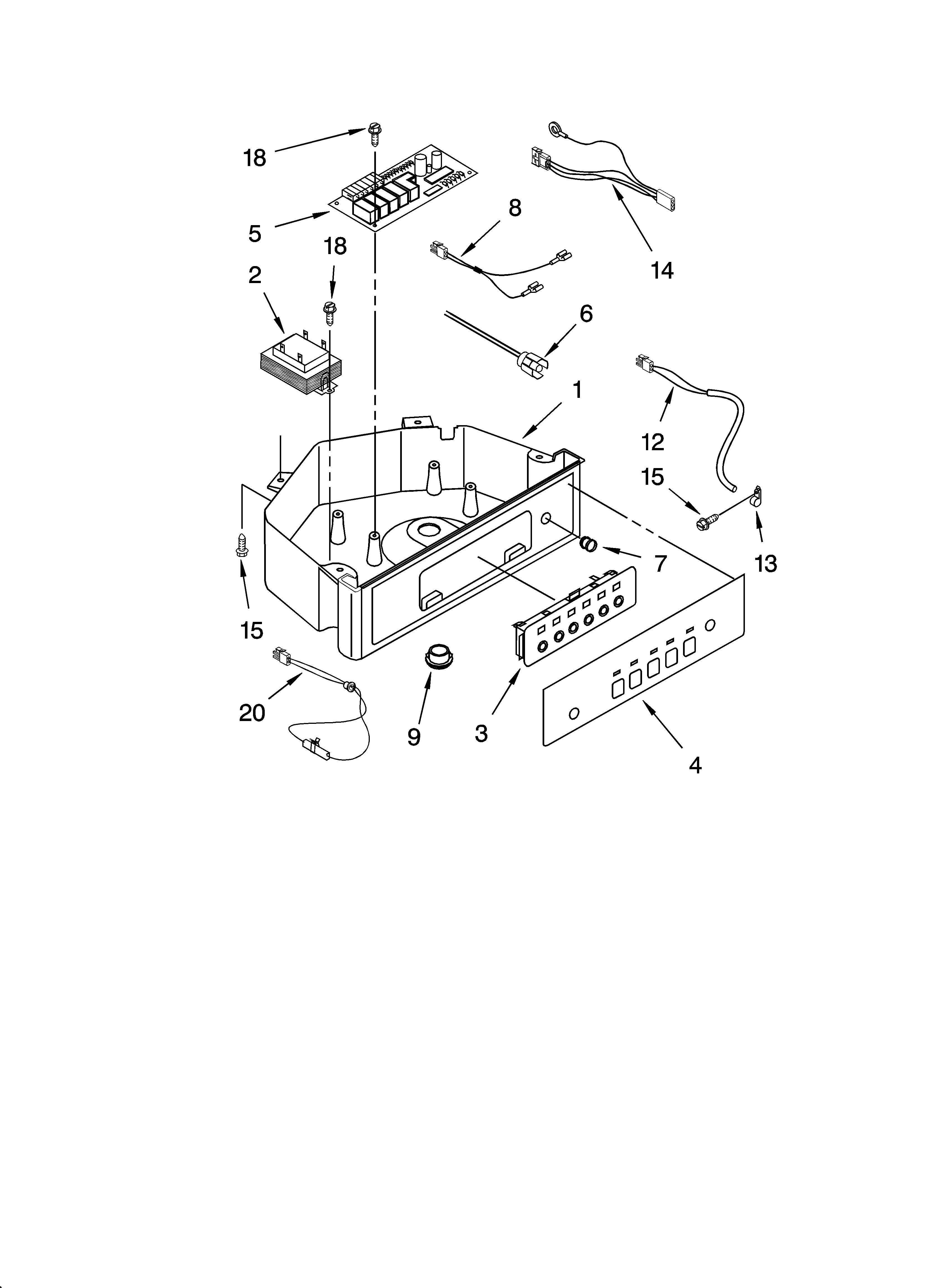 Kenmore 10689483998 control panel parts diagram