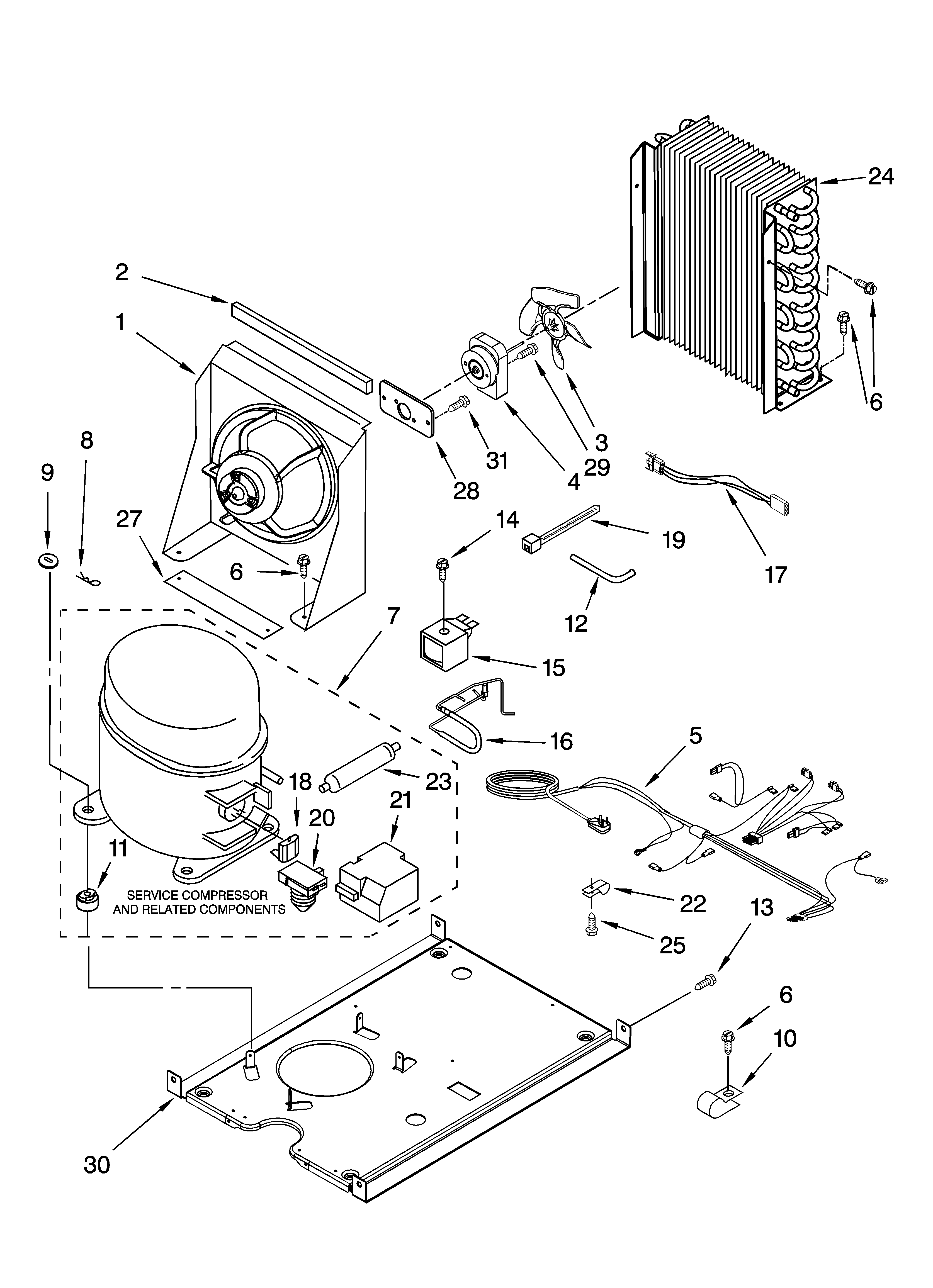 Kenmore 10689483998 unit parts, optional parts diagram