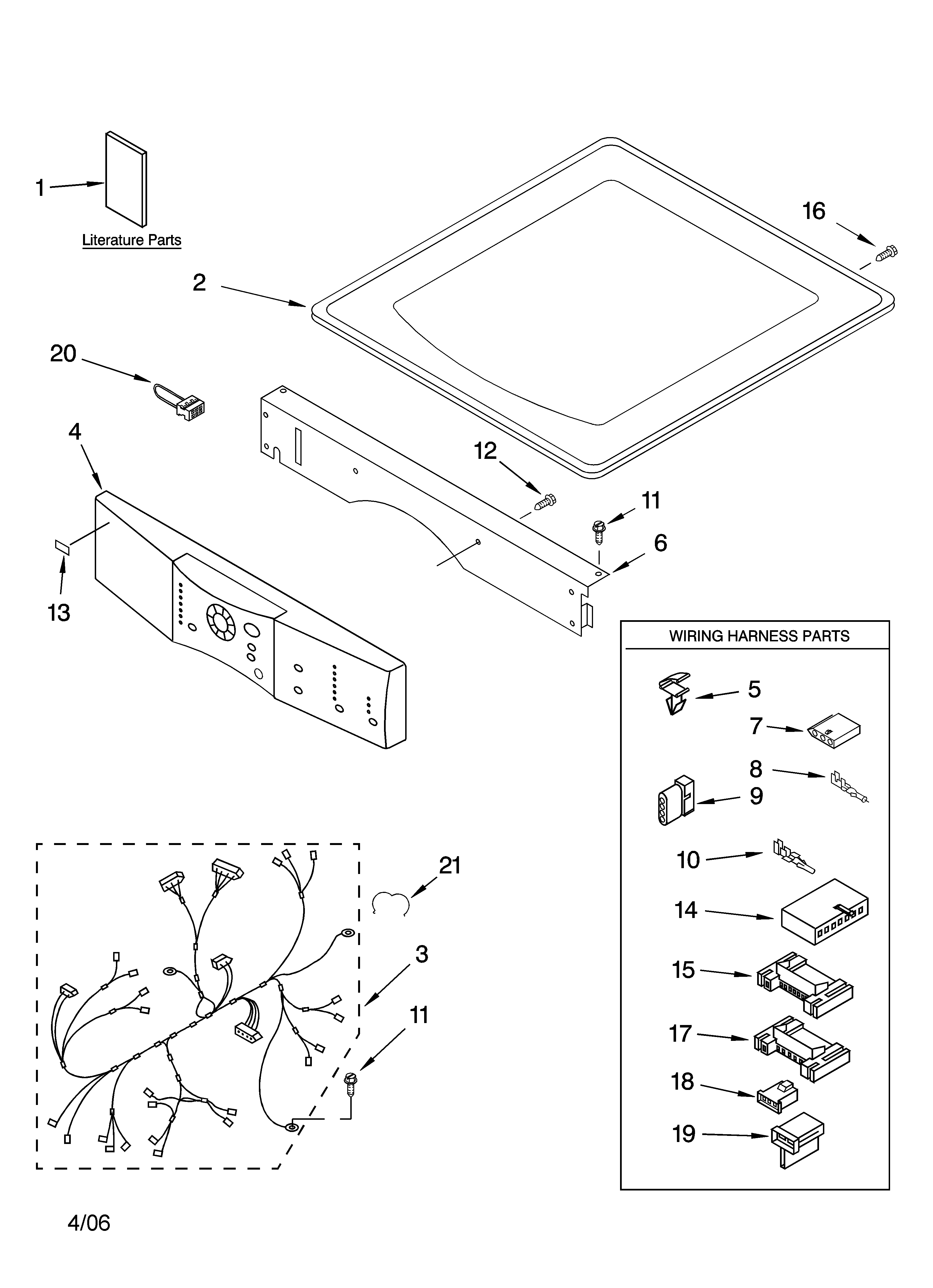 Kenmore Elite 11095091402 top and console parts diagram