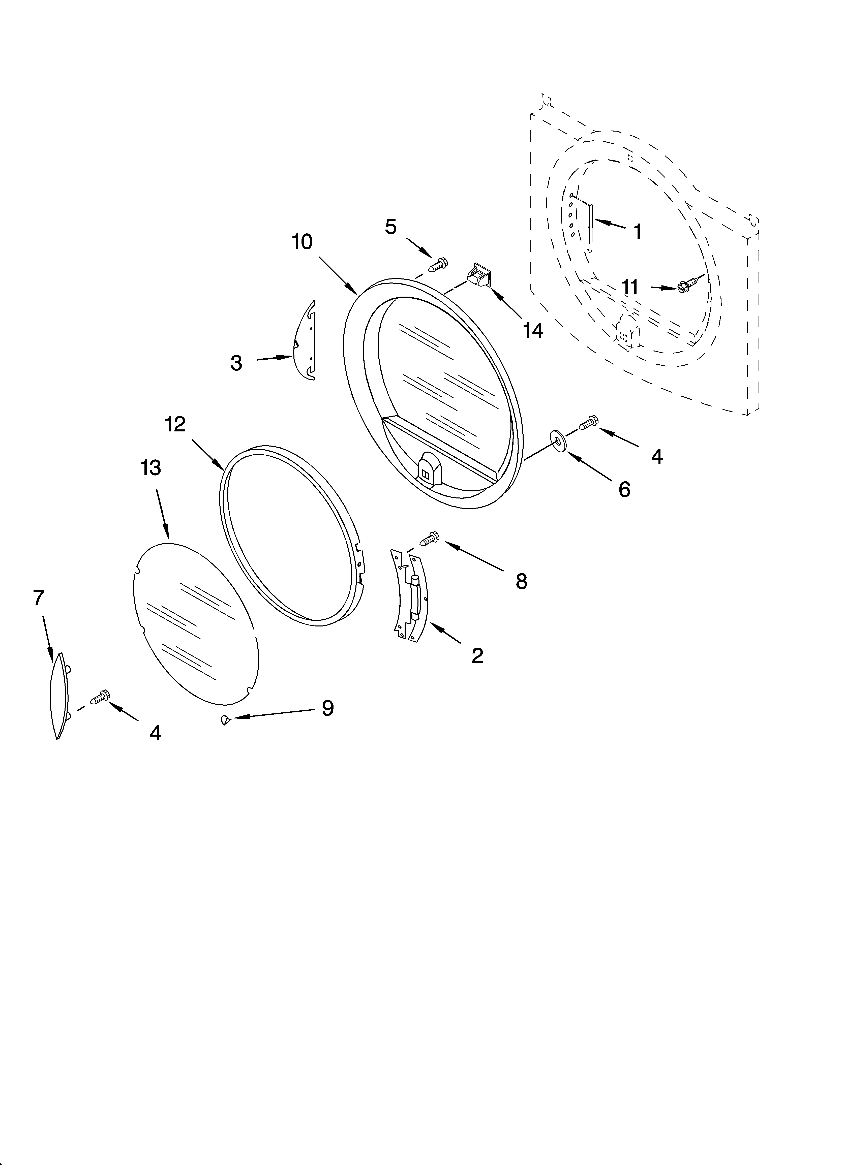 Kenmore Elite 11095091402 door parts, optional parts (not included) diagram