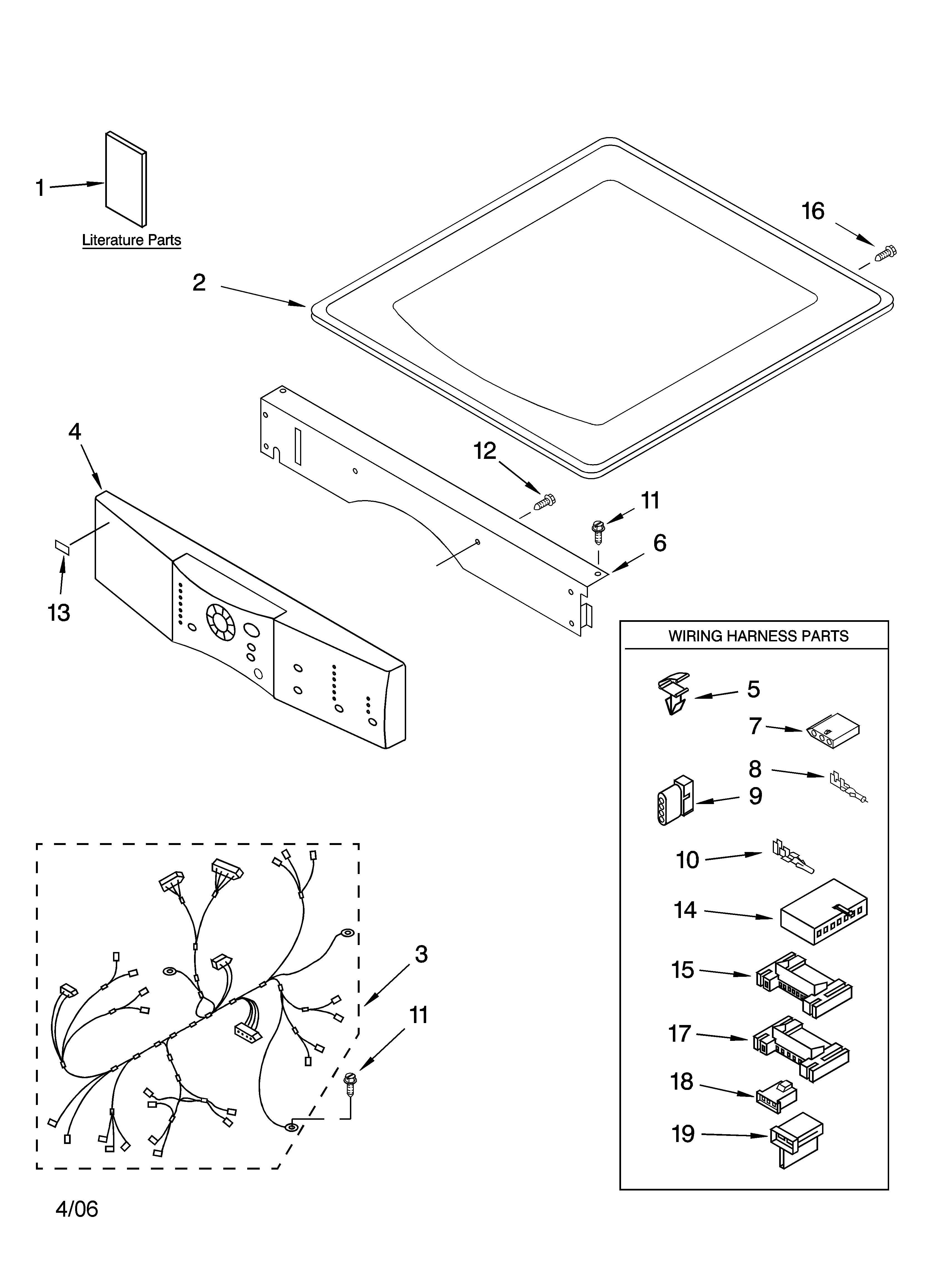 Kenmore Elite 11095866402 top and console parts diagram