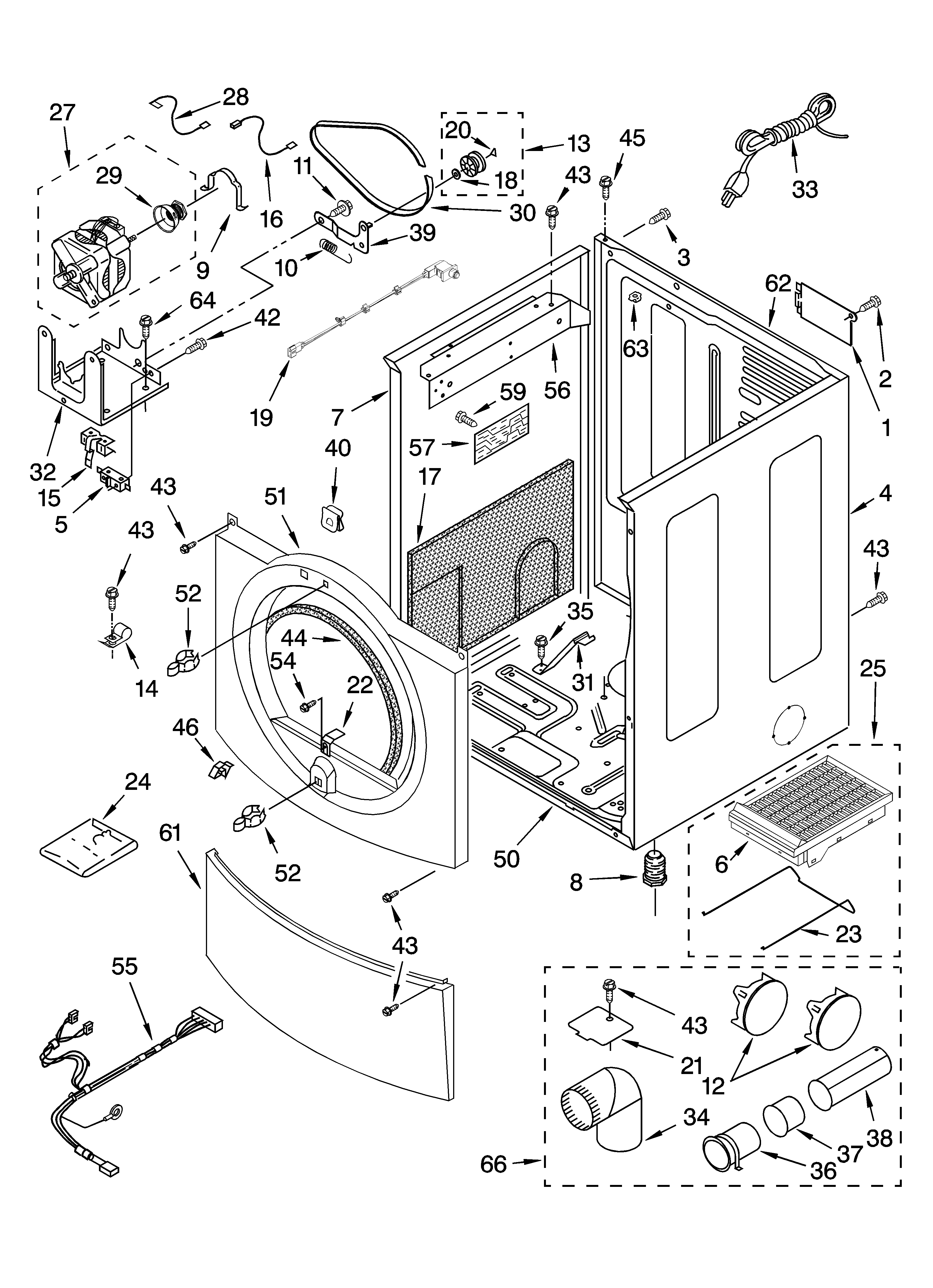 Kenmore Elite 11095866402 cabinet parts diagram