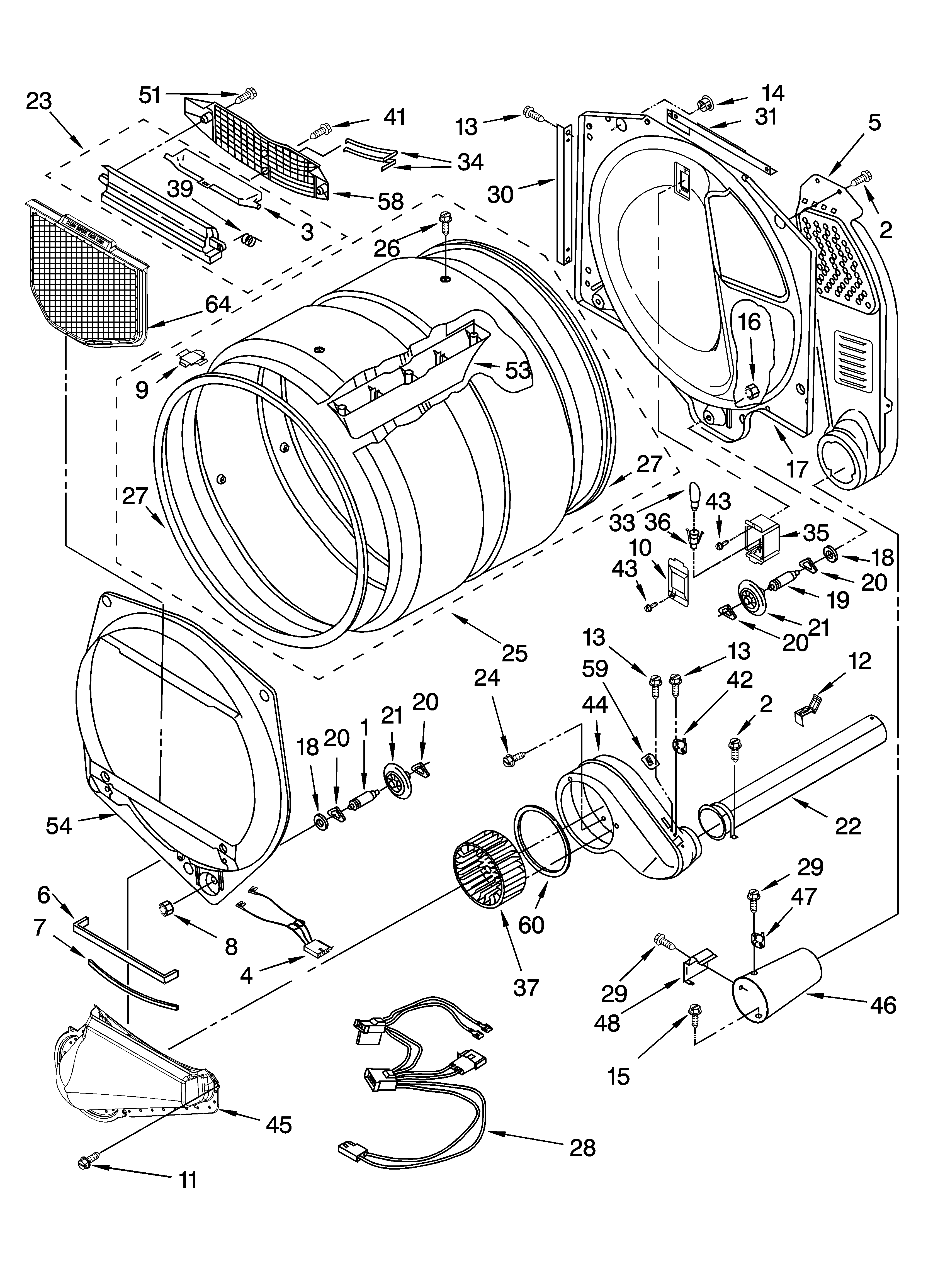 Kenmore Elite 11095866402 bulkhead parts diagram