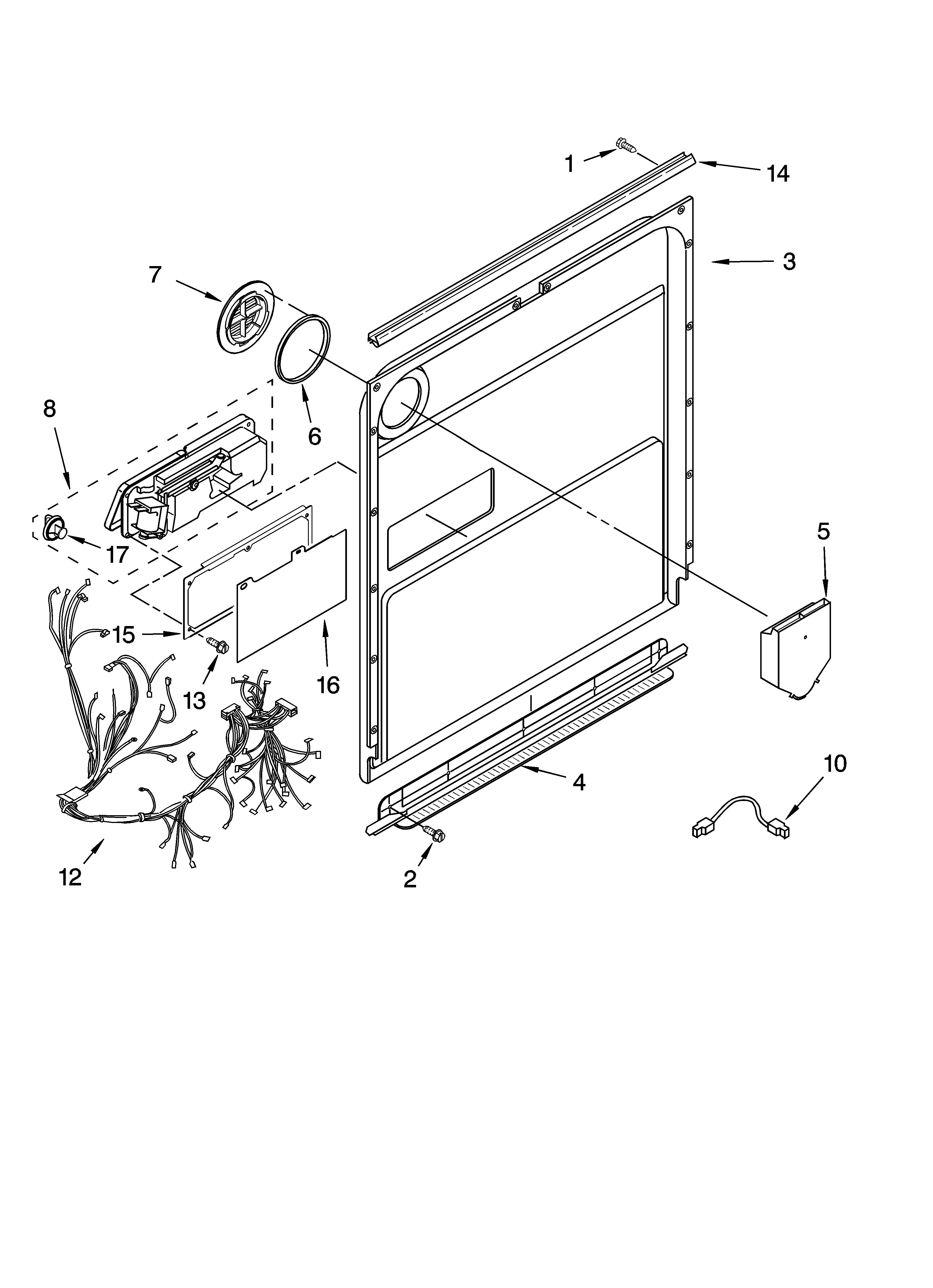 Kenmore Elite 66513773K600 door and latch parts diagram