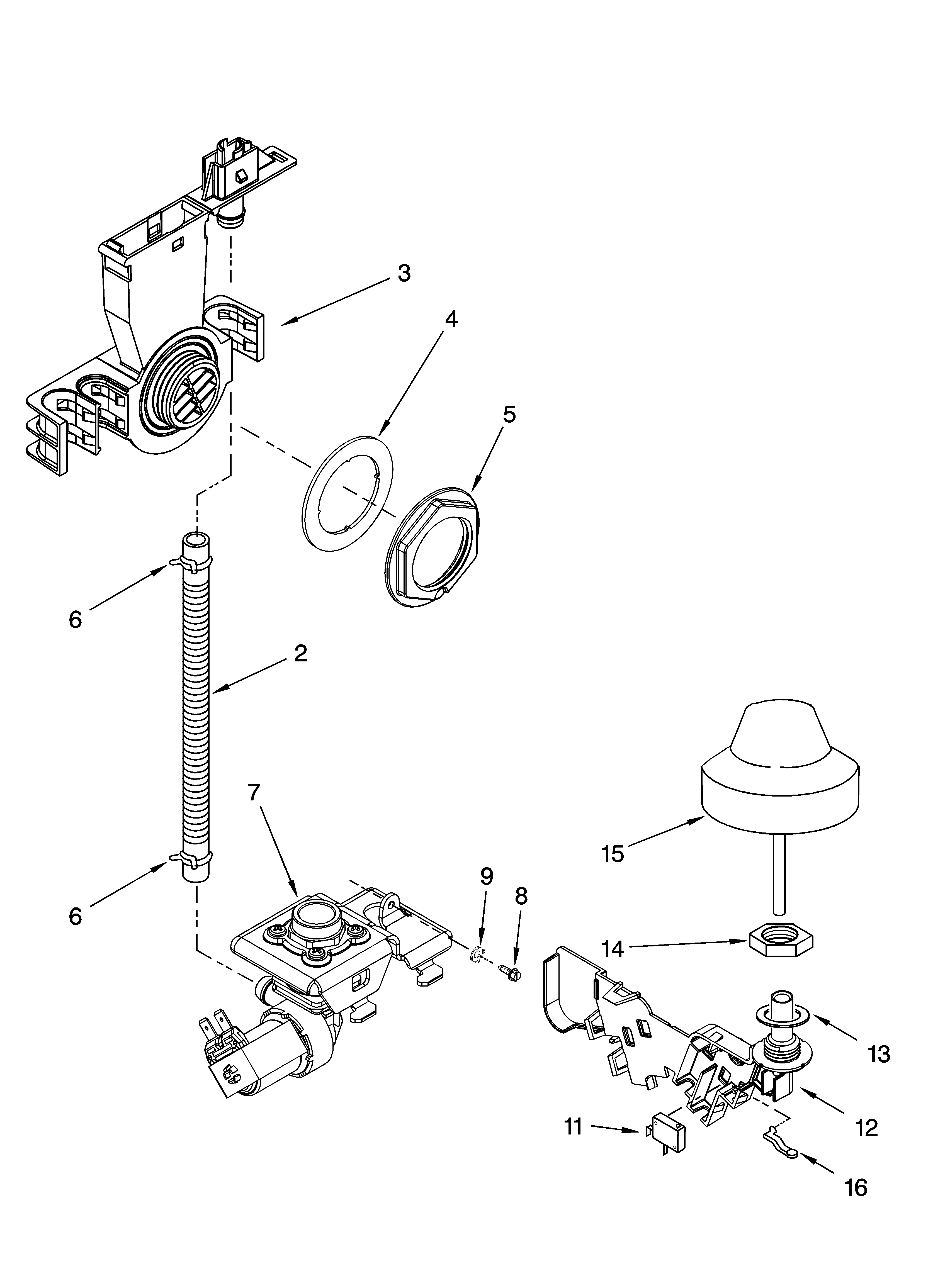 Kenmore Elite 66513773K600 fill and overfill parts diagram