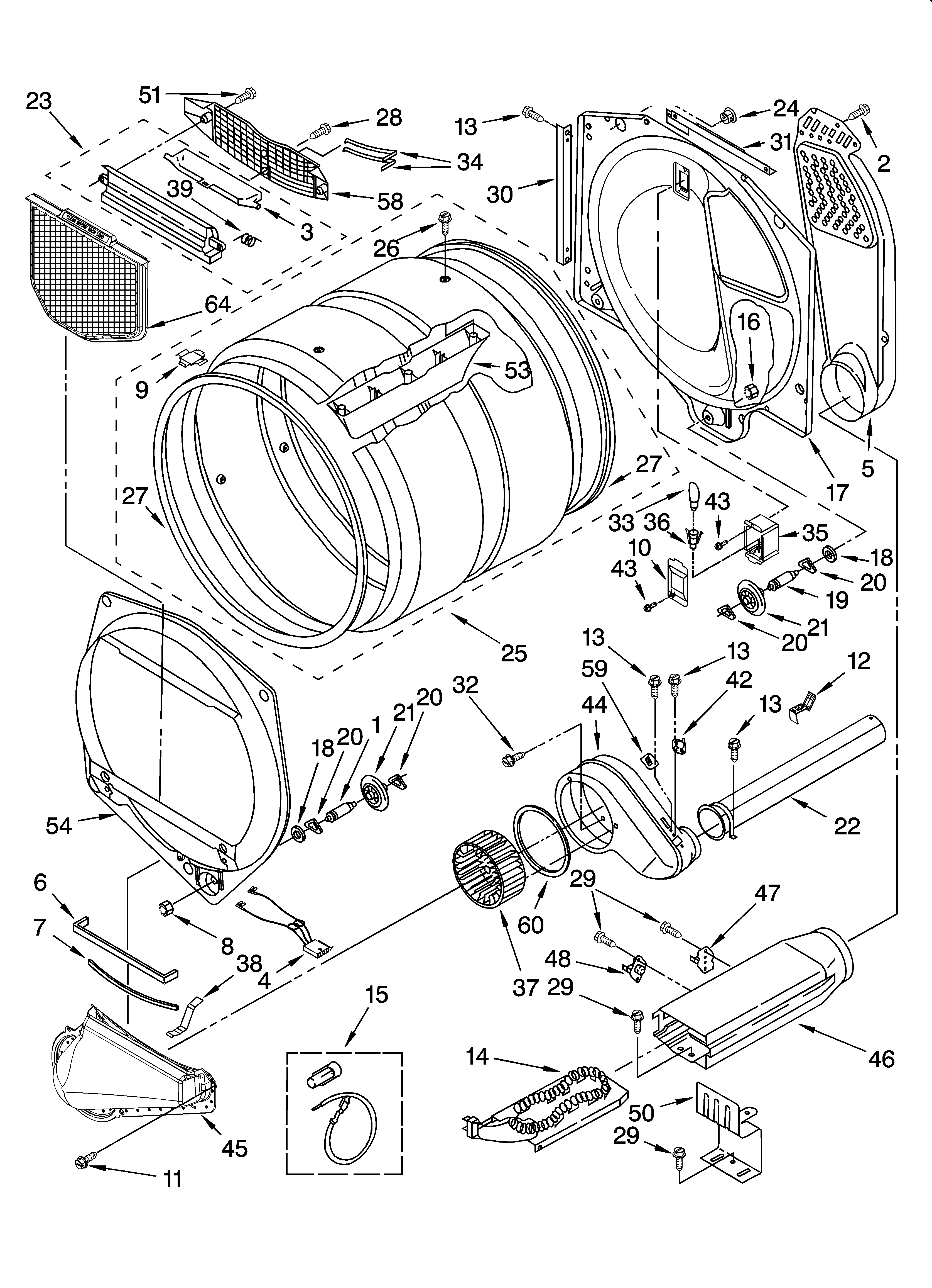 Kenmore Elite 11085872401 bulkhead parts diagram