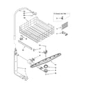 Kenmore 66513692K600 upper dishrack and water feed parts diagram