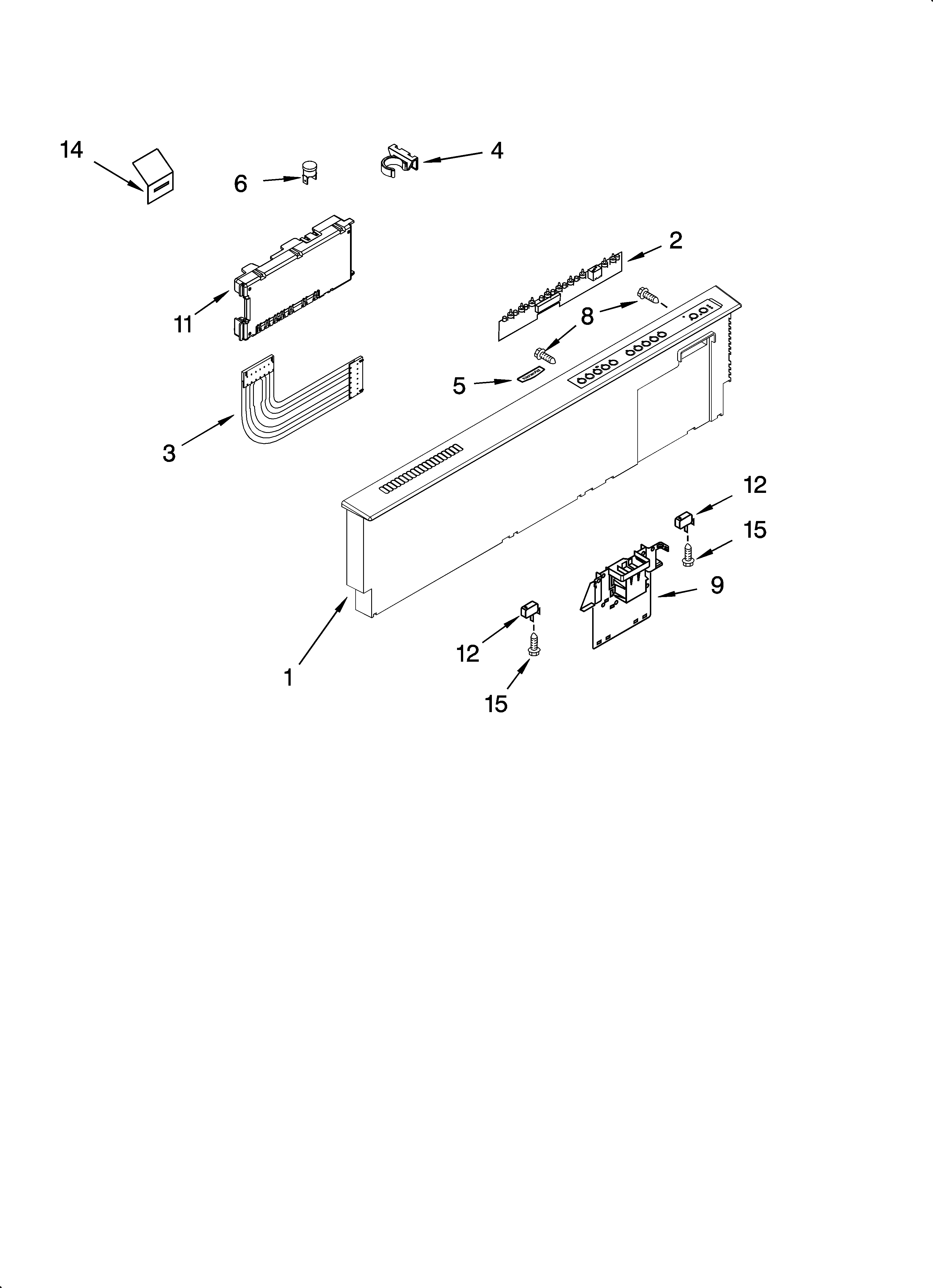 Kenmore Elite 66513799K600 control panel parts diagram