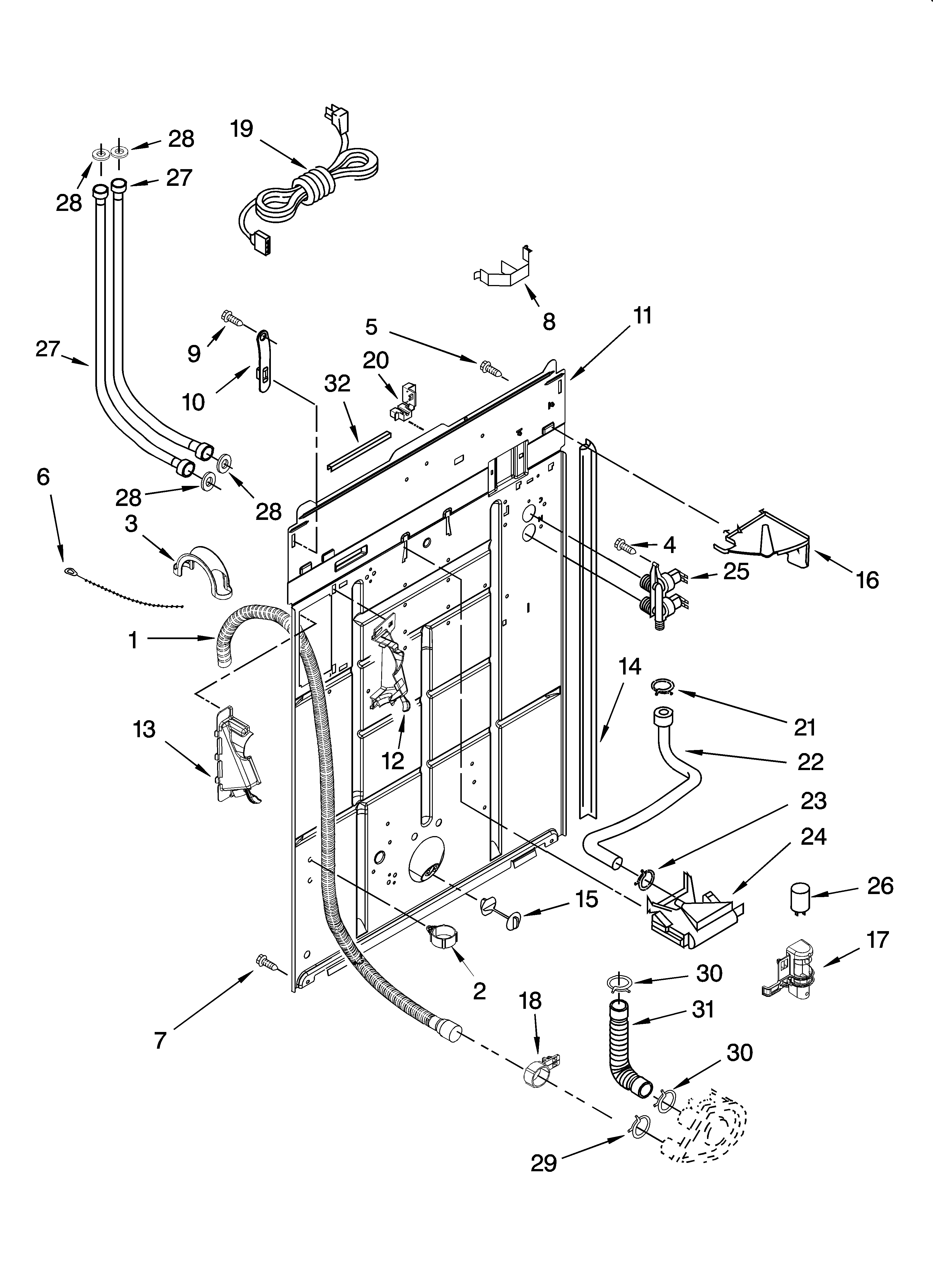Kenmore 11027322600 rear panel parts diagram