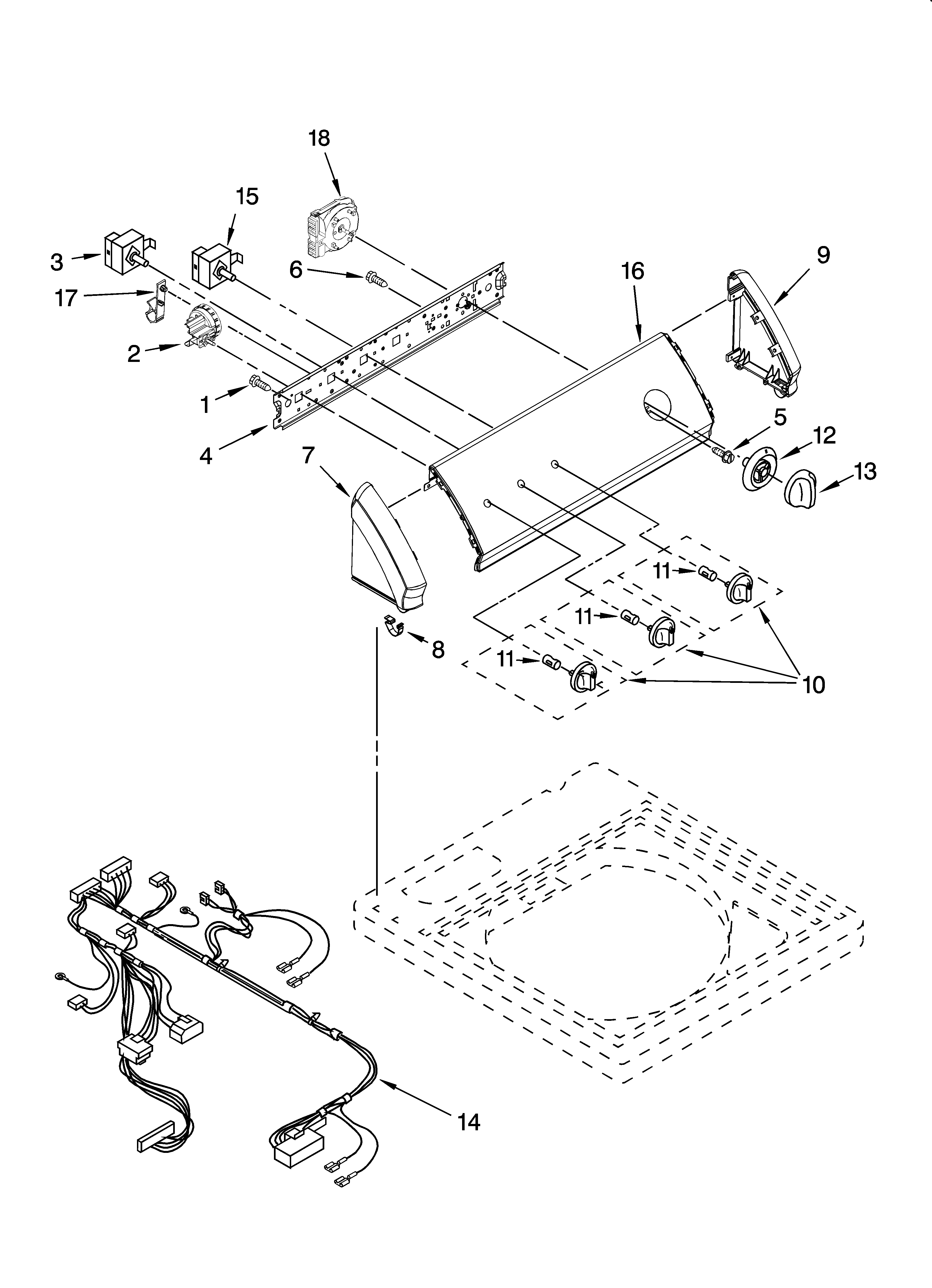 Kenmore 11027632600 control panel parts diagram