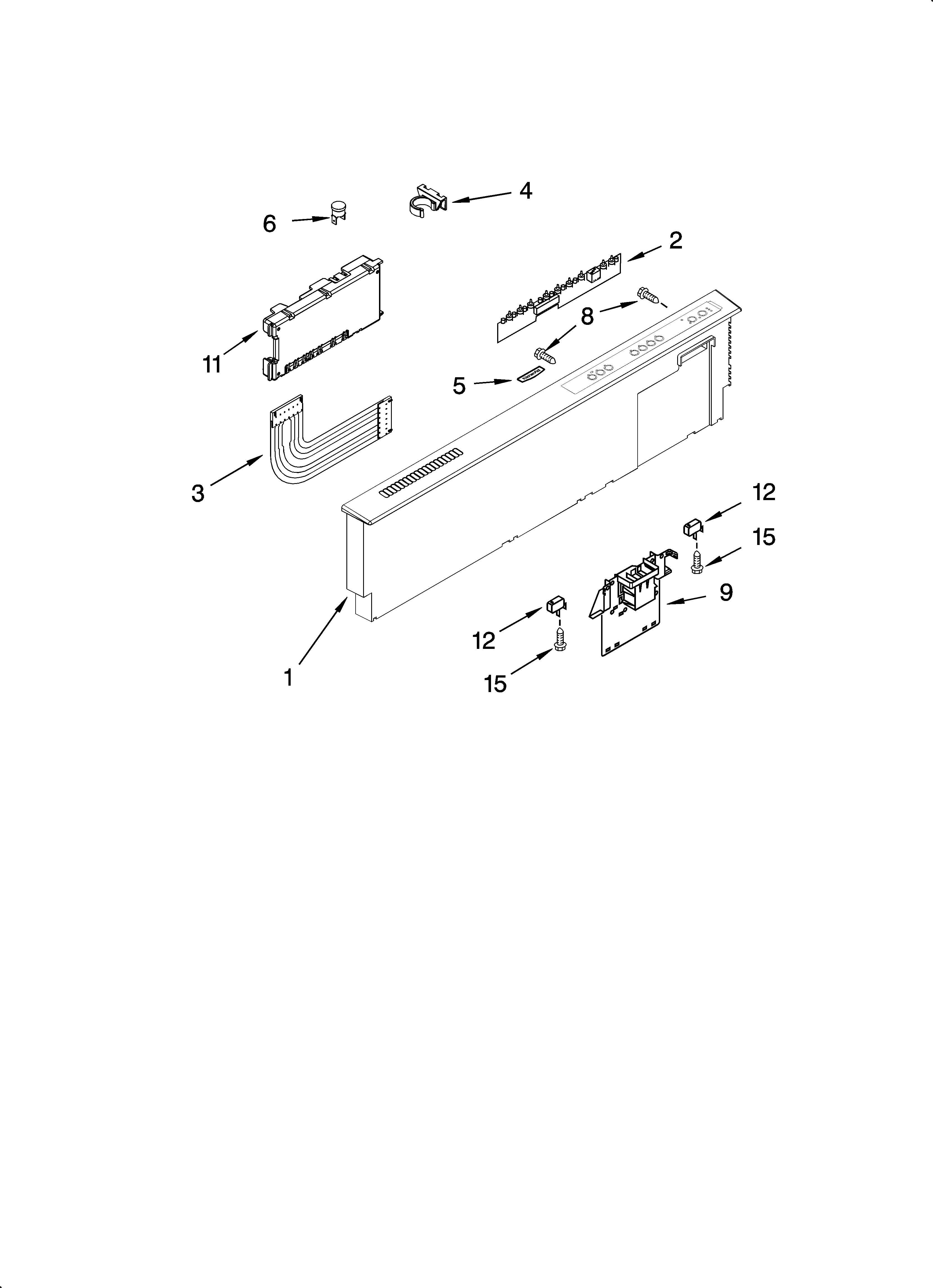 Kenmore Elite 66513773K601 control panel parts diagram