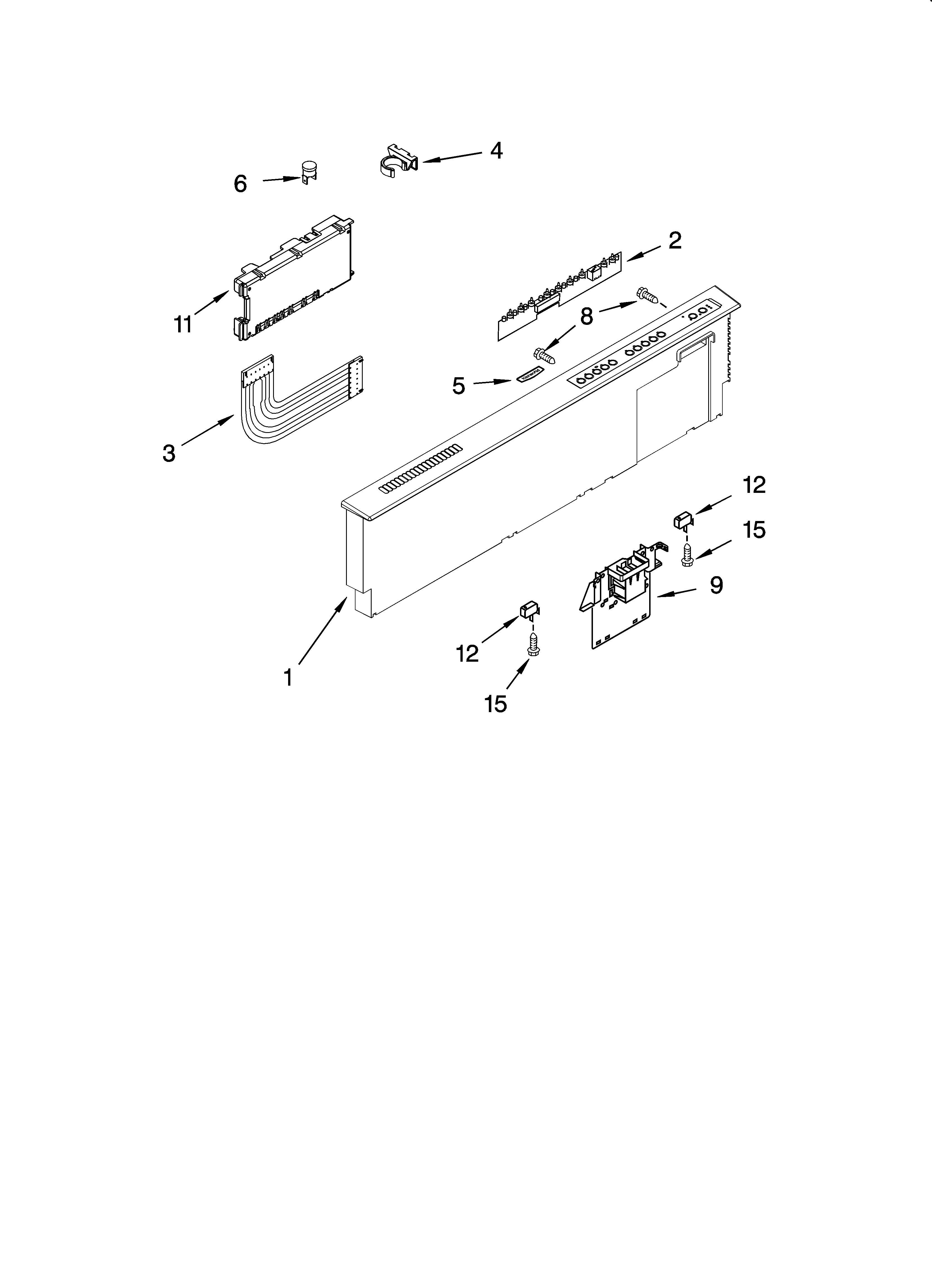 Kenmore Elite 66513792K601 control panel parts diagram