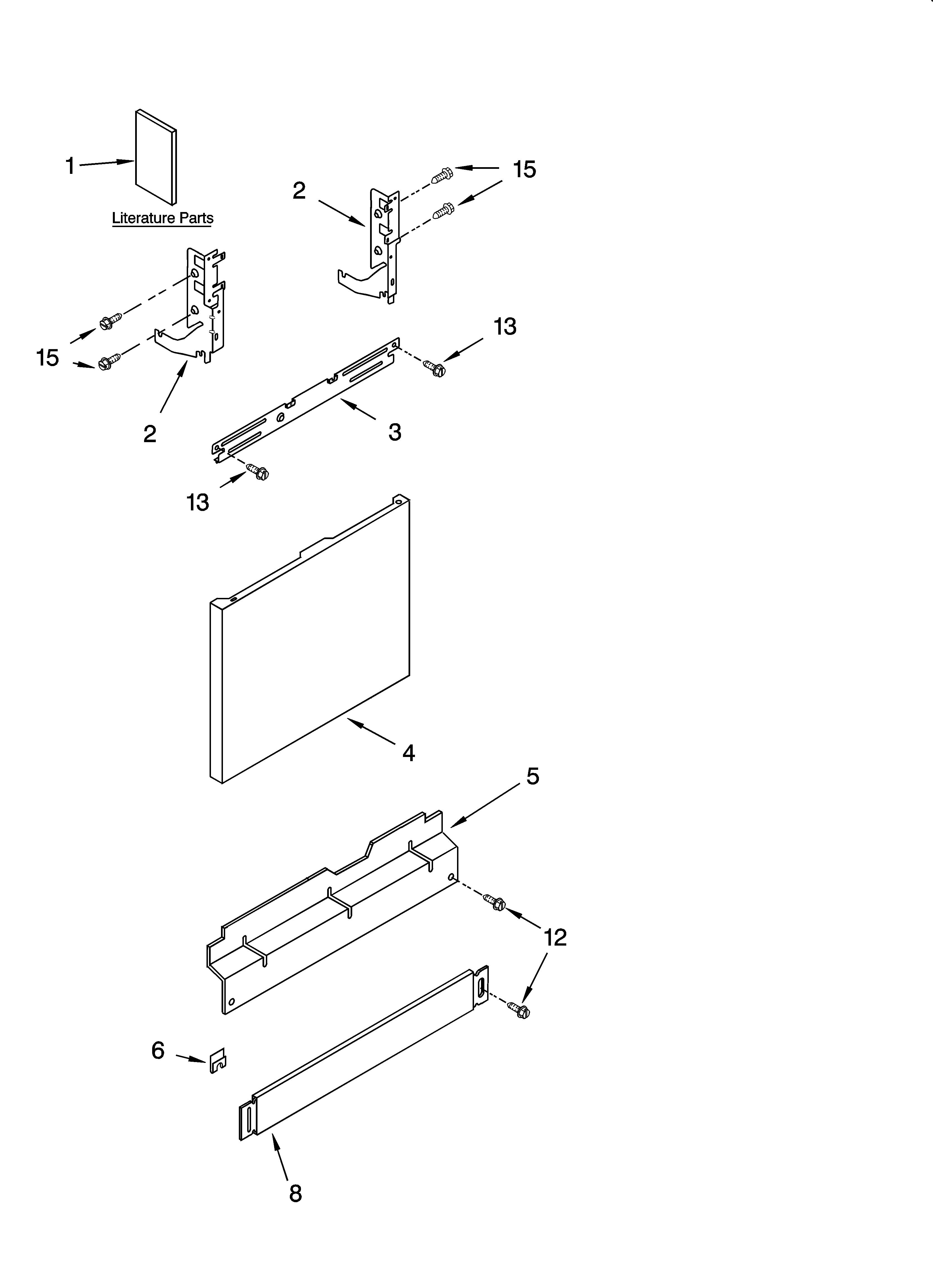 Kenmore 66516042404 door and panel parts diagram