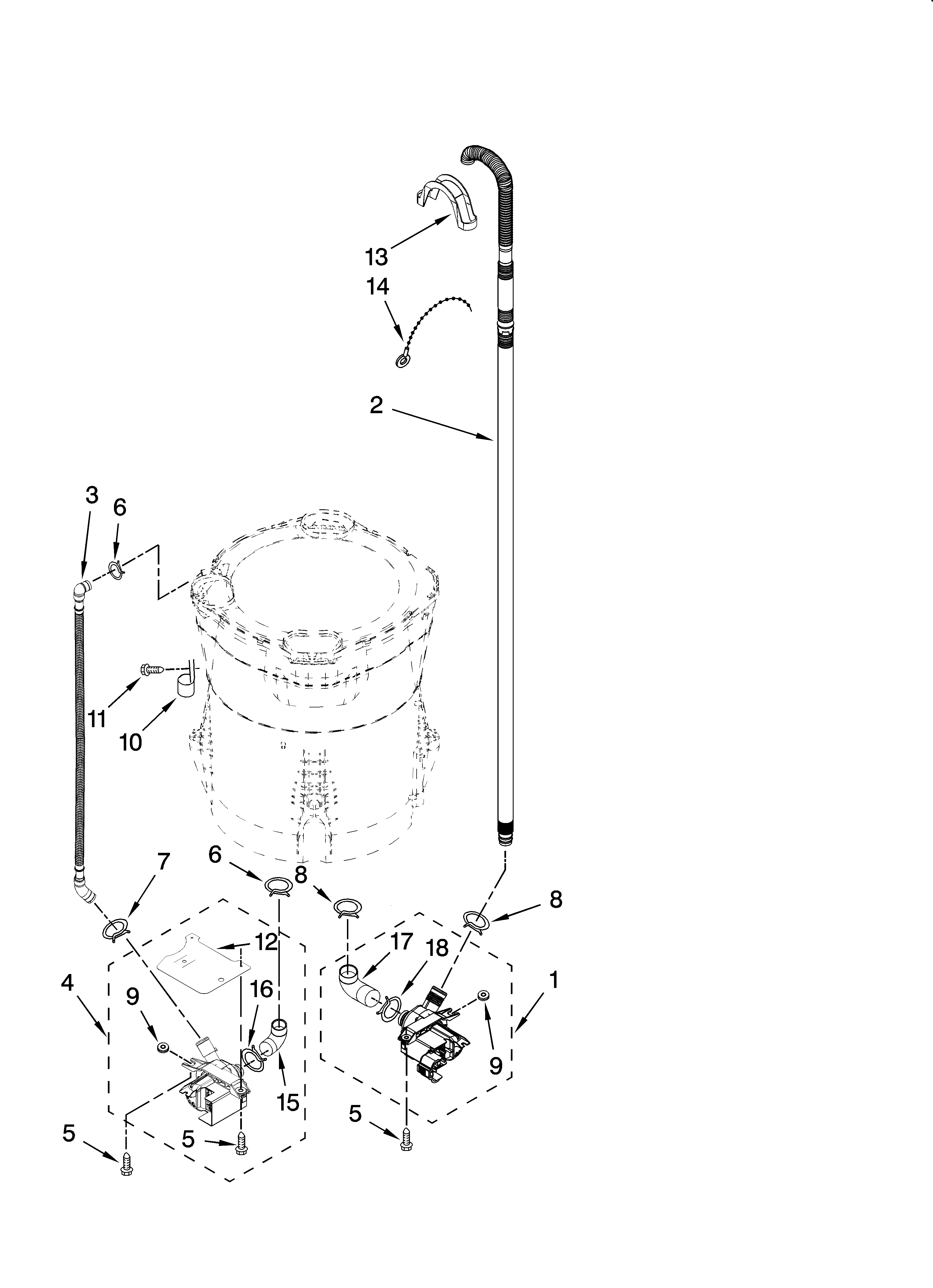 Kenmore Elite 11027082602 pump parts, optional parts (not included) diagram
