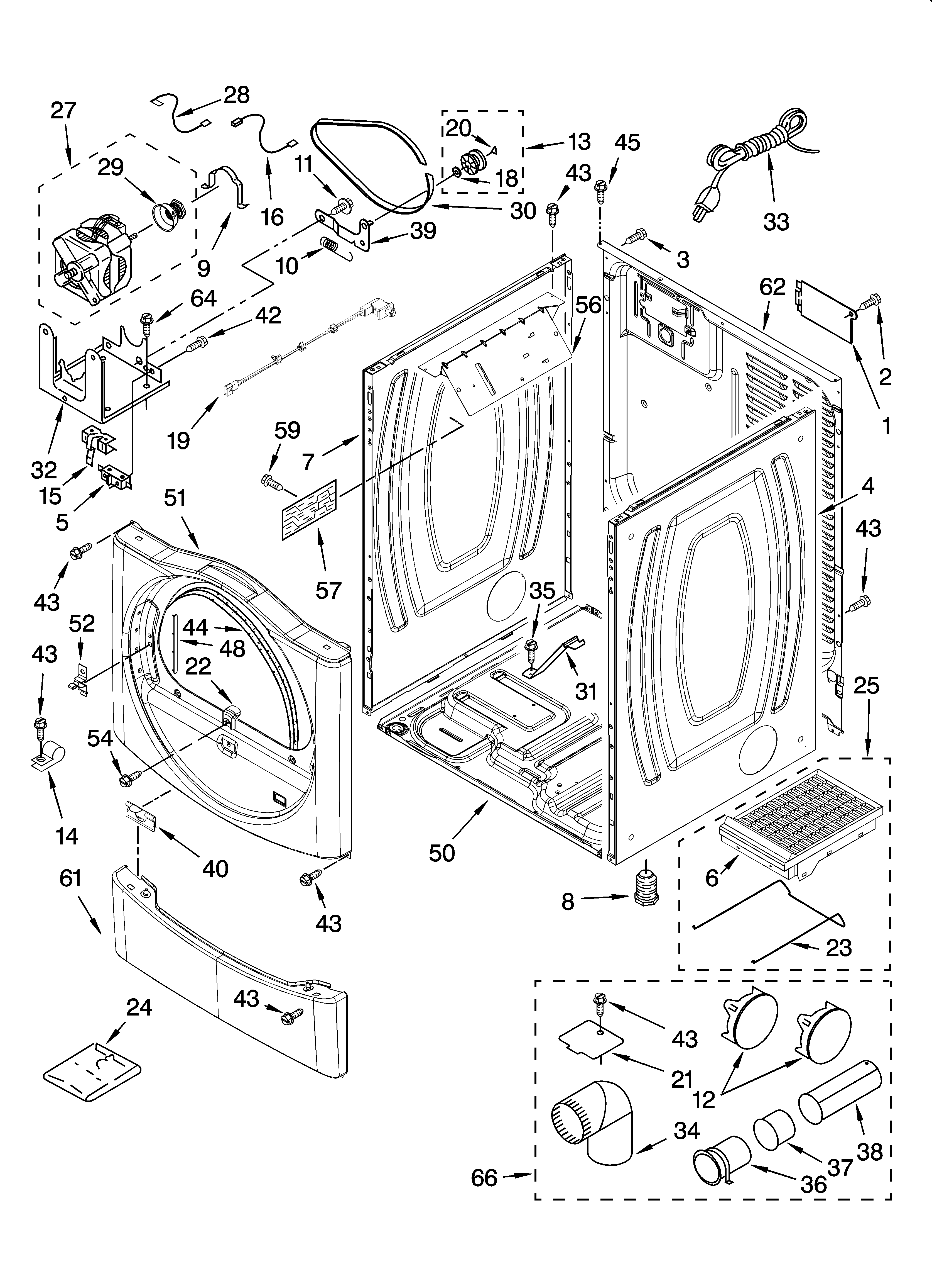 Kenmore 11097571601 cabinet parts diagram