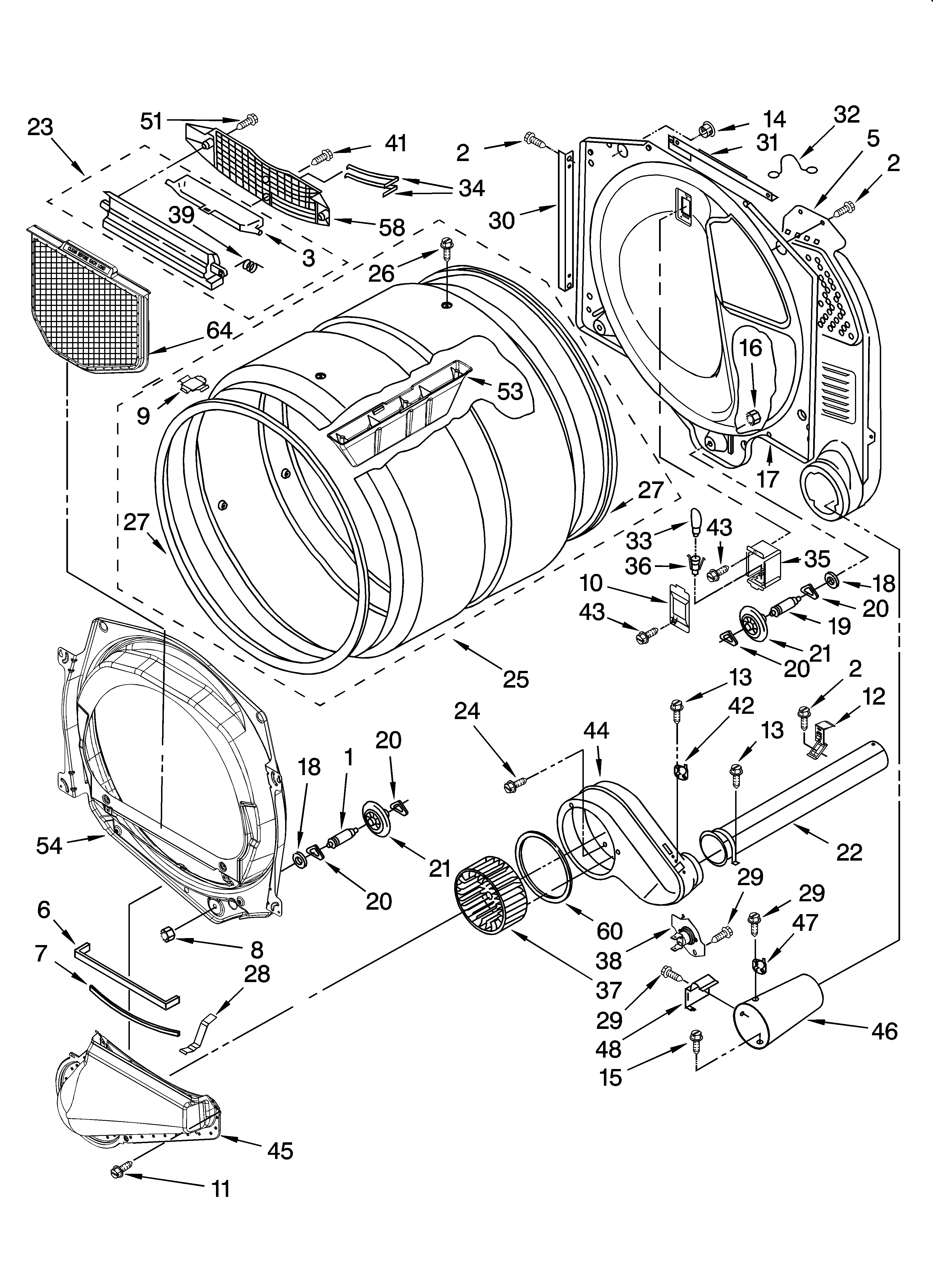 Kenmore 11097571601 bulkhead parts diagram