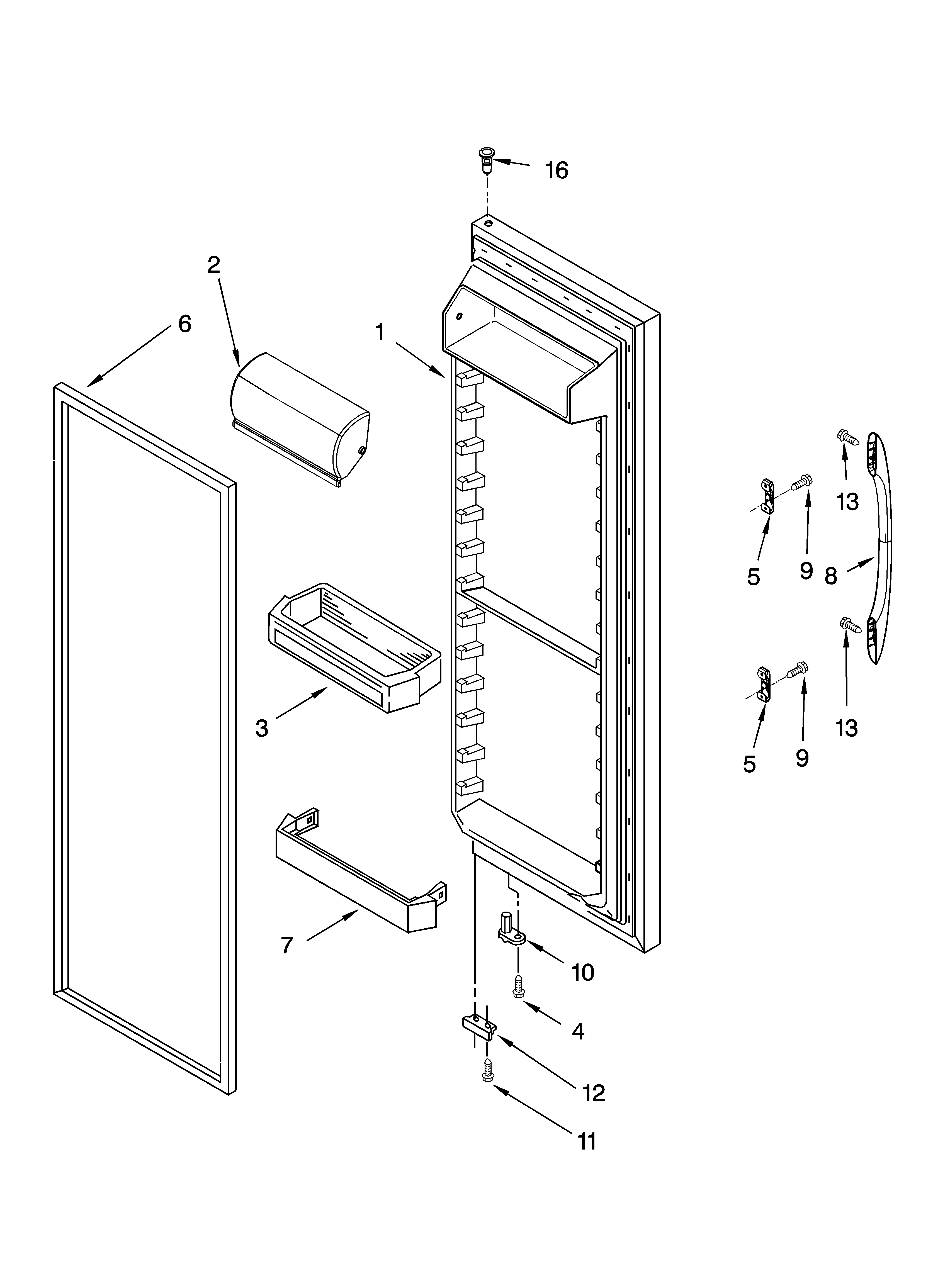 Kenmore 10656732600 refrigerator door parts diagram