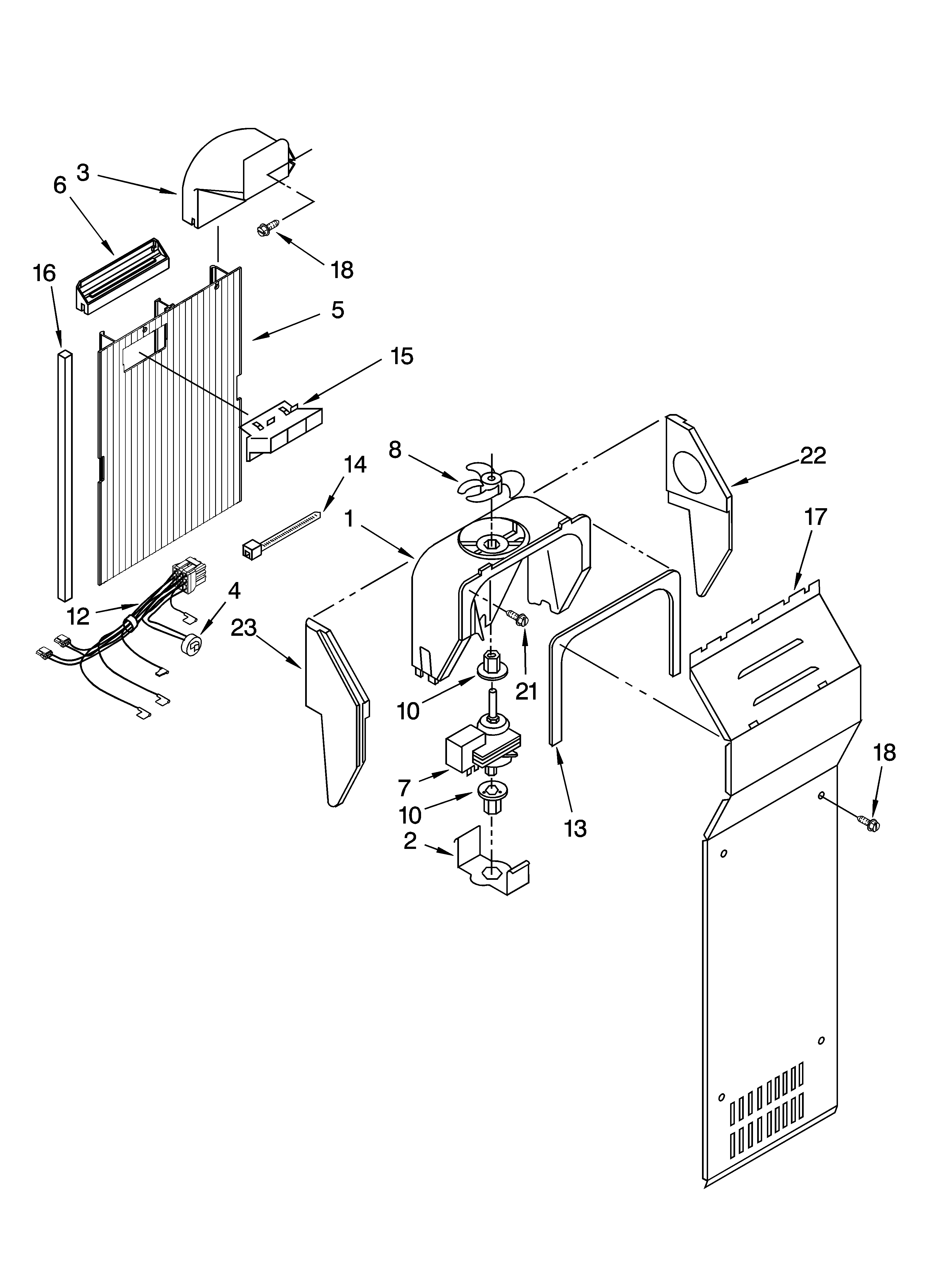 Kenmore 10656732600 air flow parts diagram