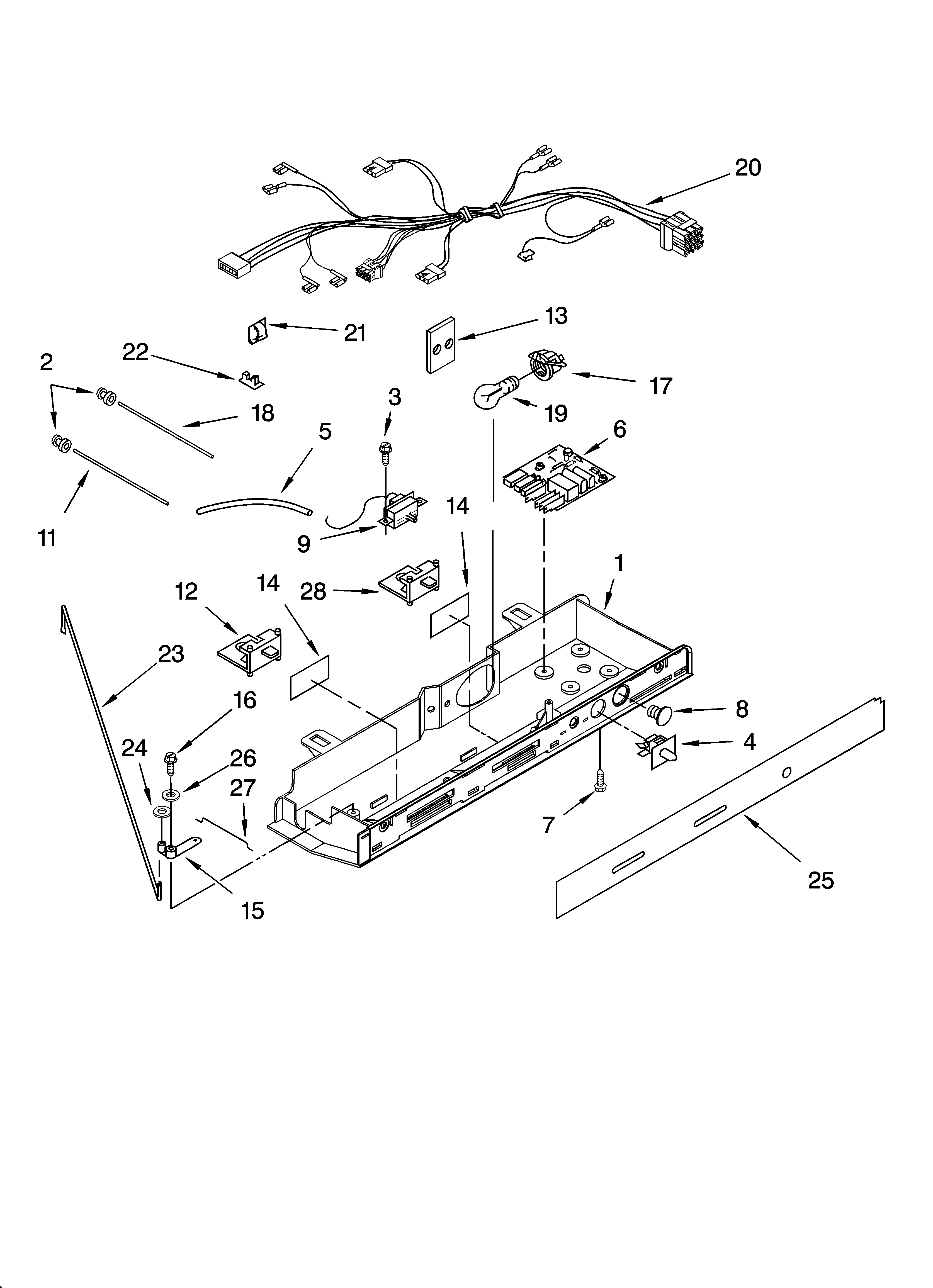 Kenmore 10657063601 control parts diagram