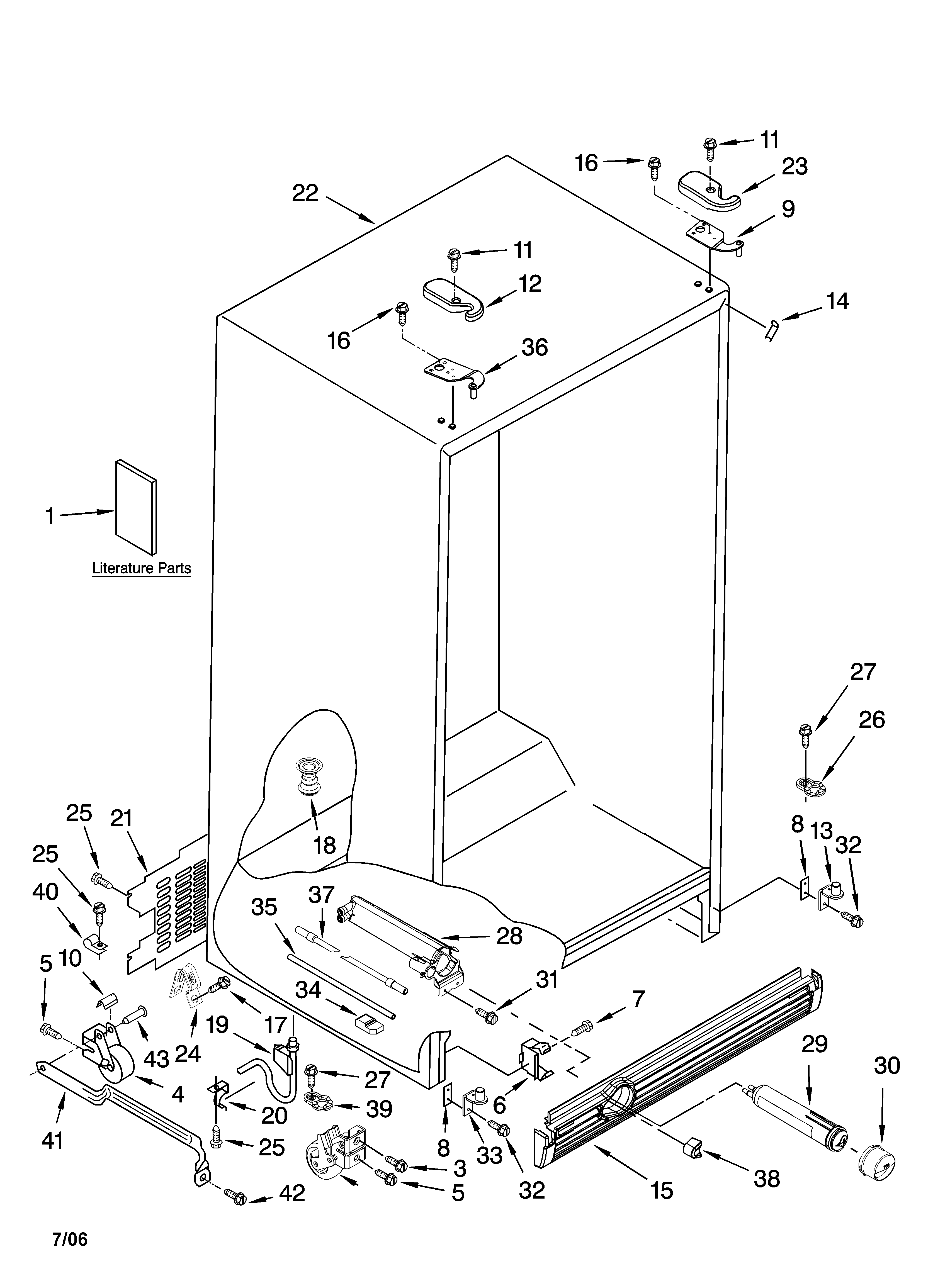 Kenmore Elite 10657453700 cabinet parts diagram