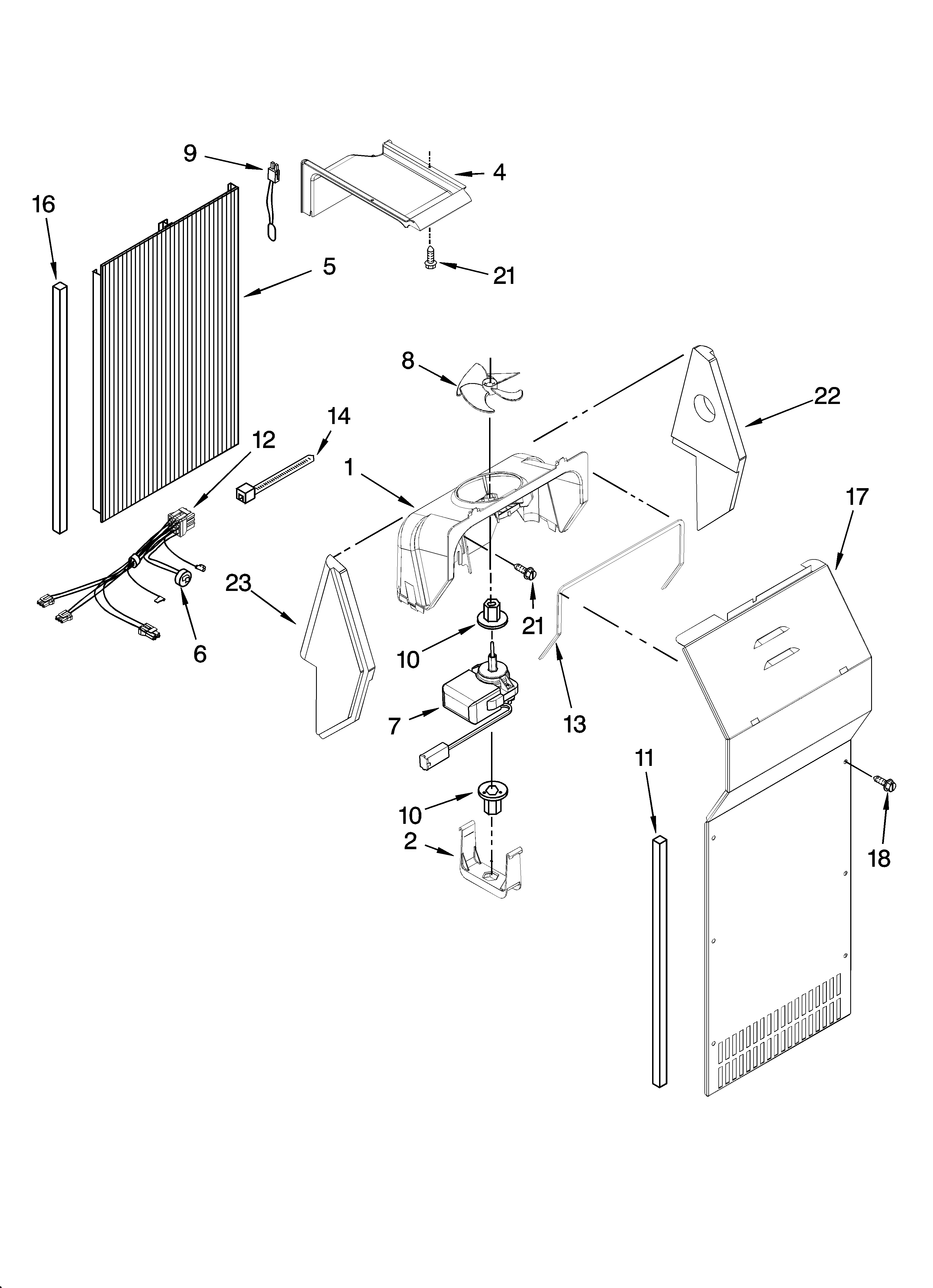 Kenmore Elite 10657453700 air flow parts diagram