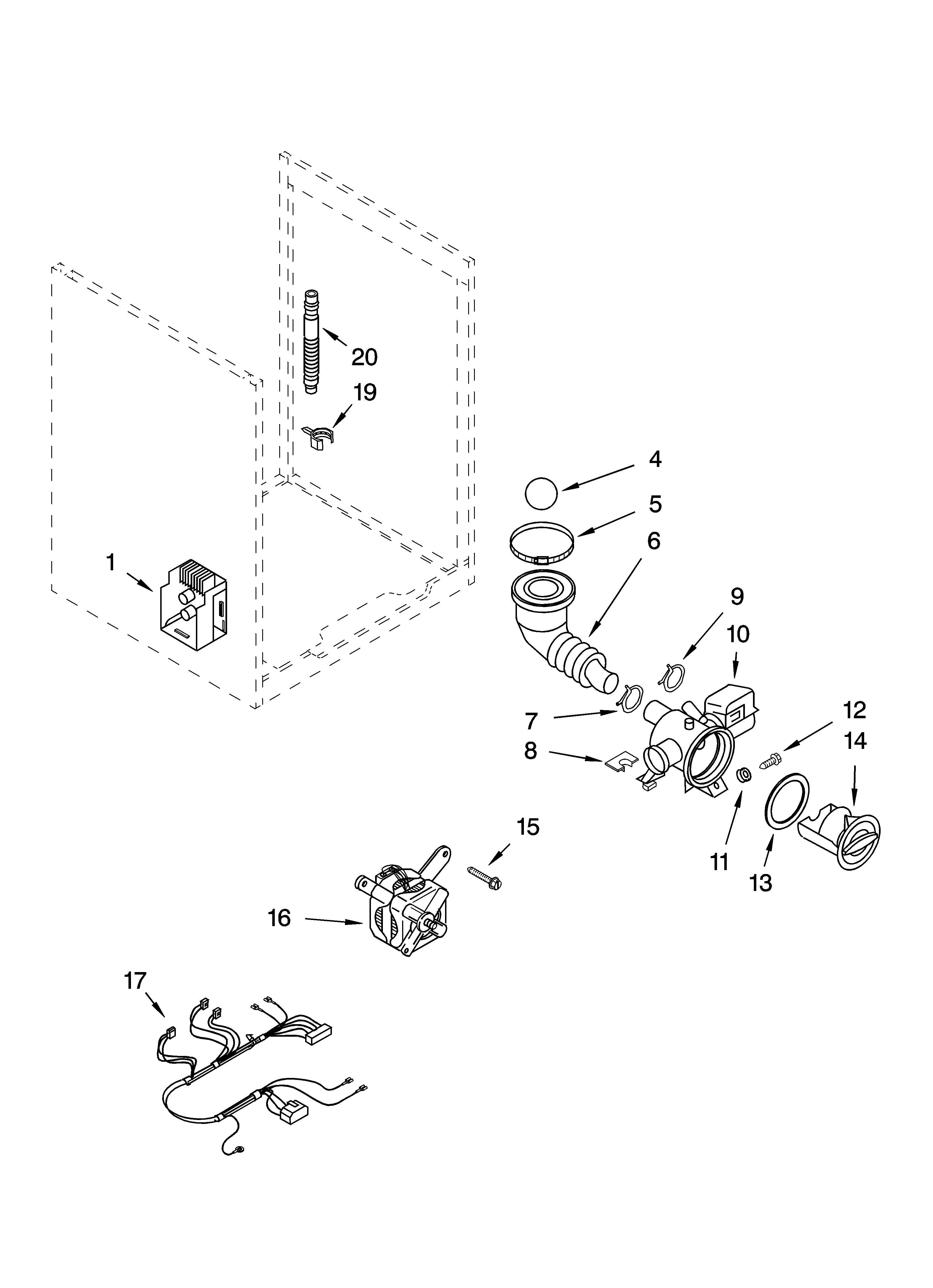 Kenmore Elite 11045091402 pump and motor parts, optional parts (not included) diagram