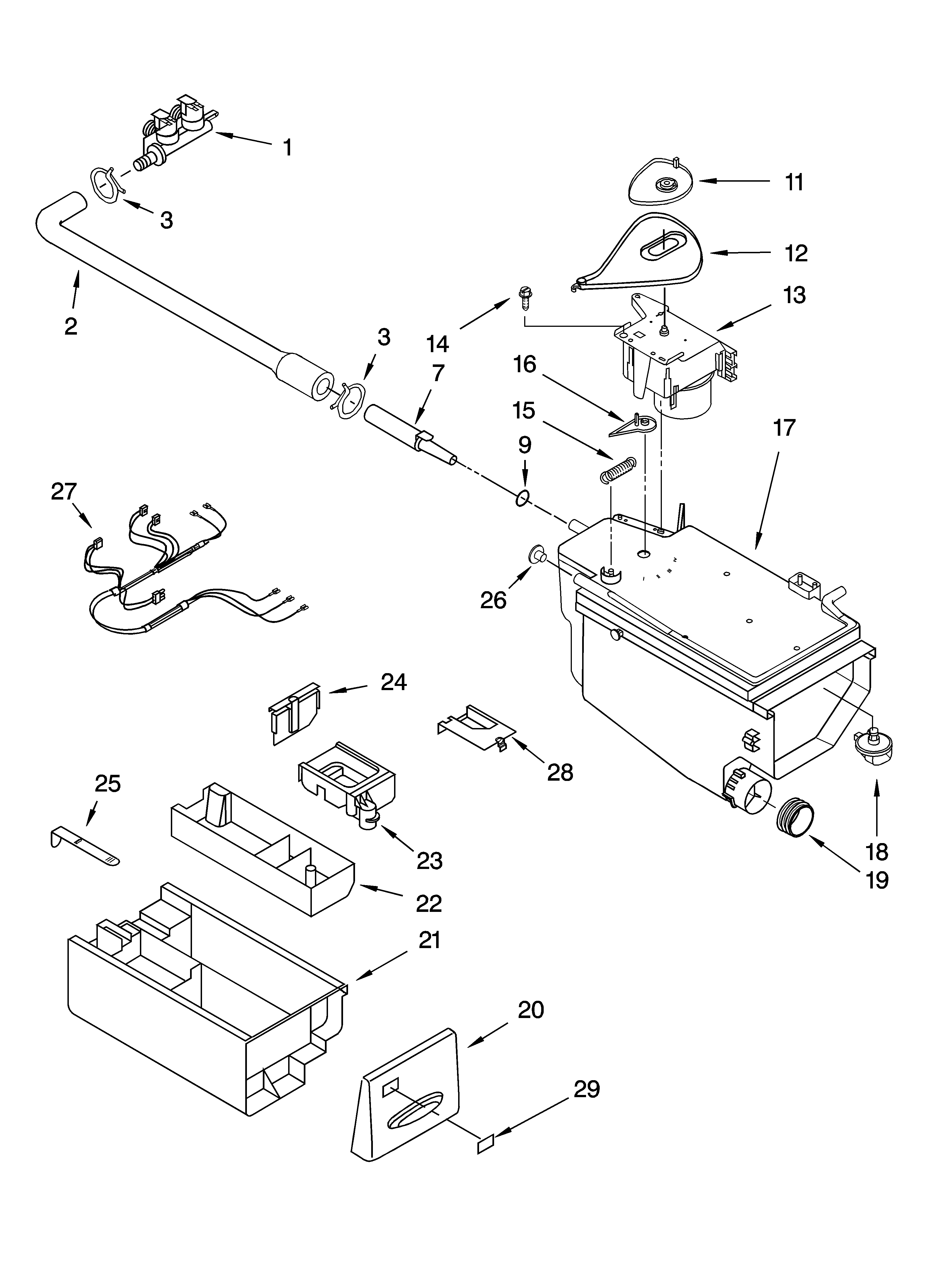 Kenmore Elite 11045872404 dispenser parts diagram