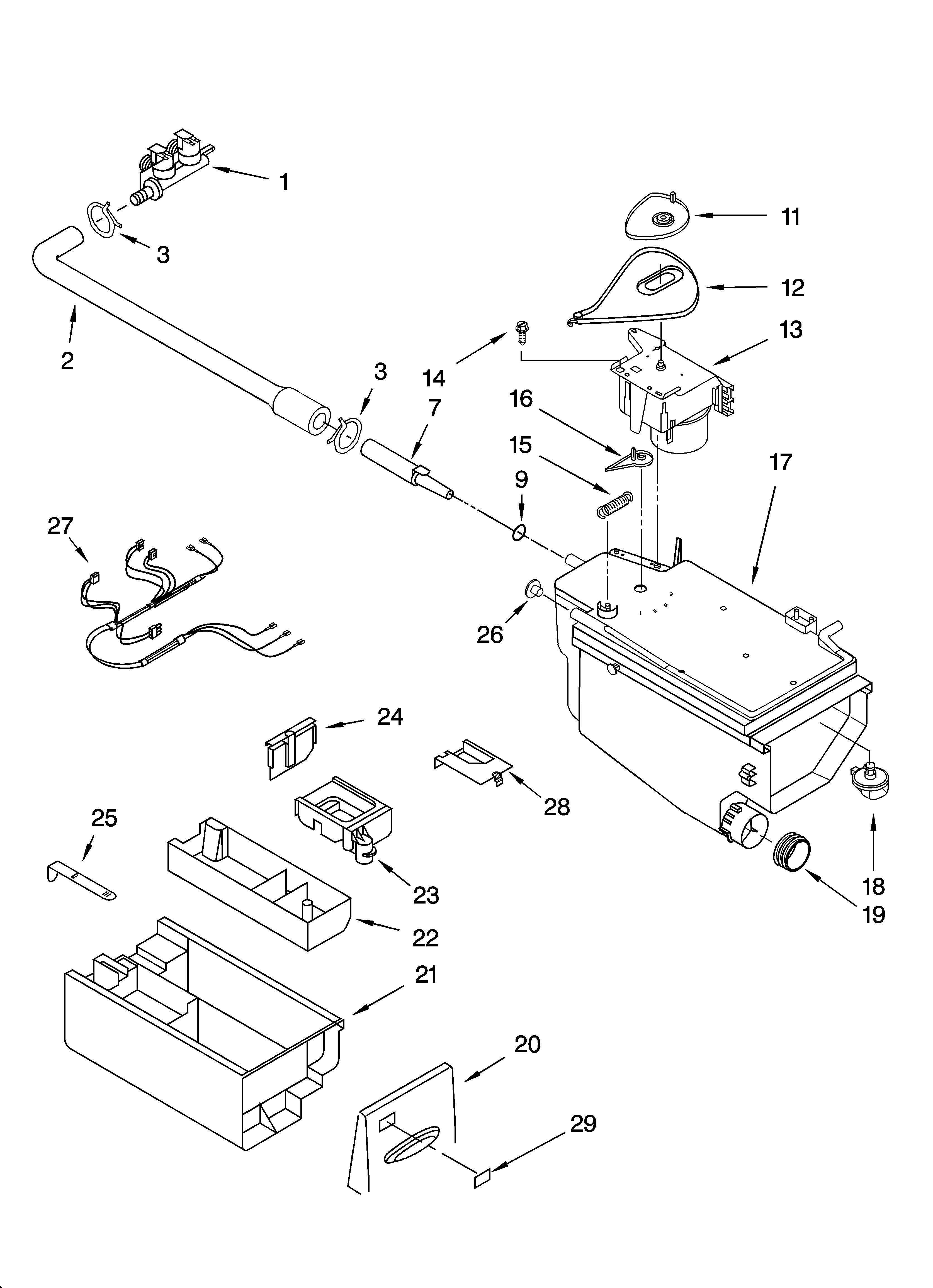 Kenmore Elite 11045966404 dispenser parts diagram
