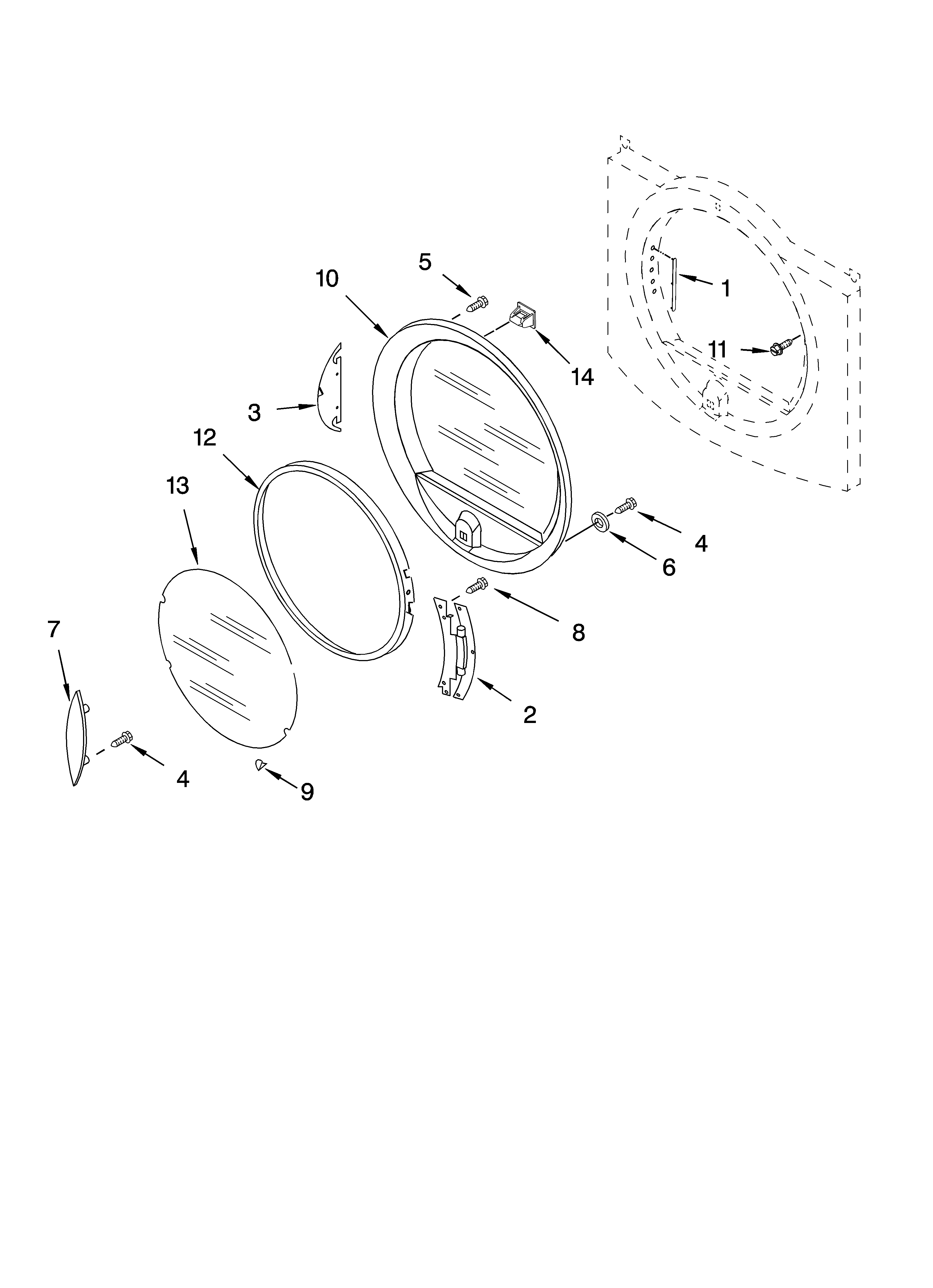Kenmore Elite 11085089401 door parts, optional parts (not included) diagram