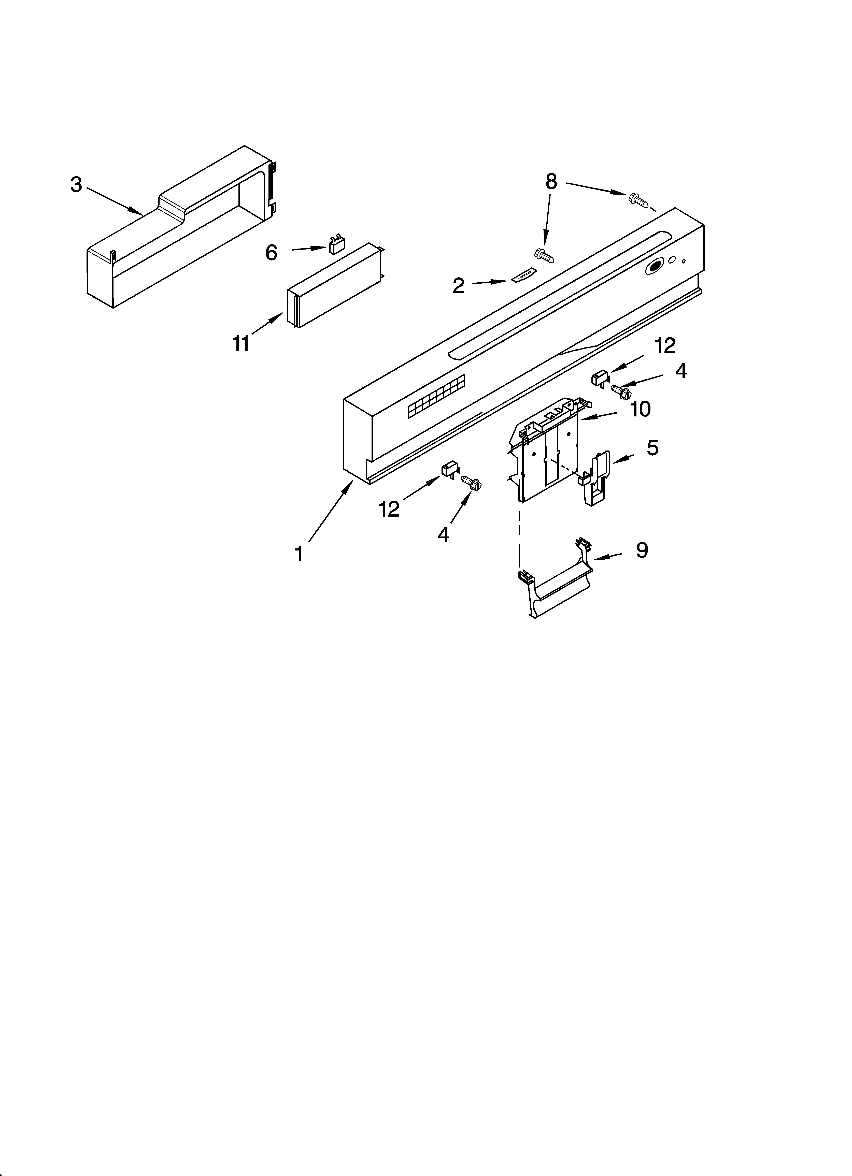Kenmore Elite 66516263402 control panel parts diagram