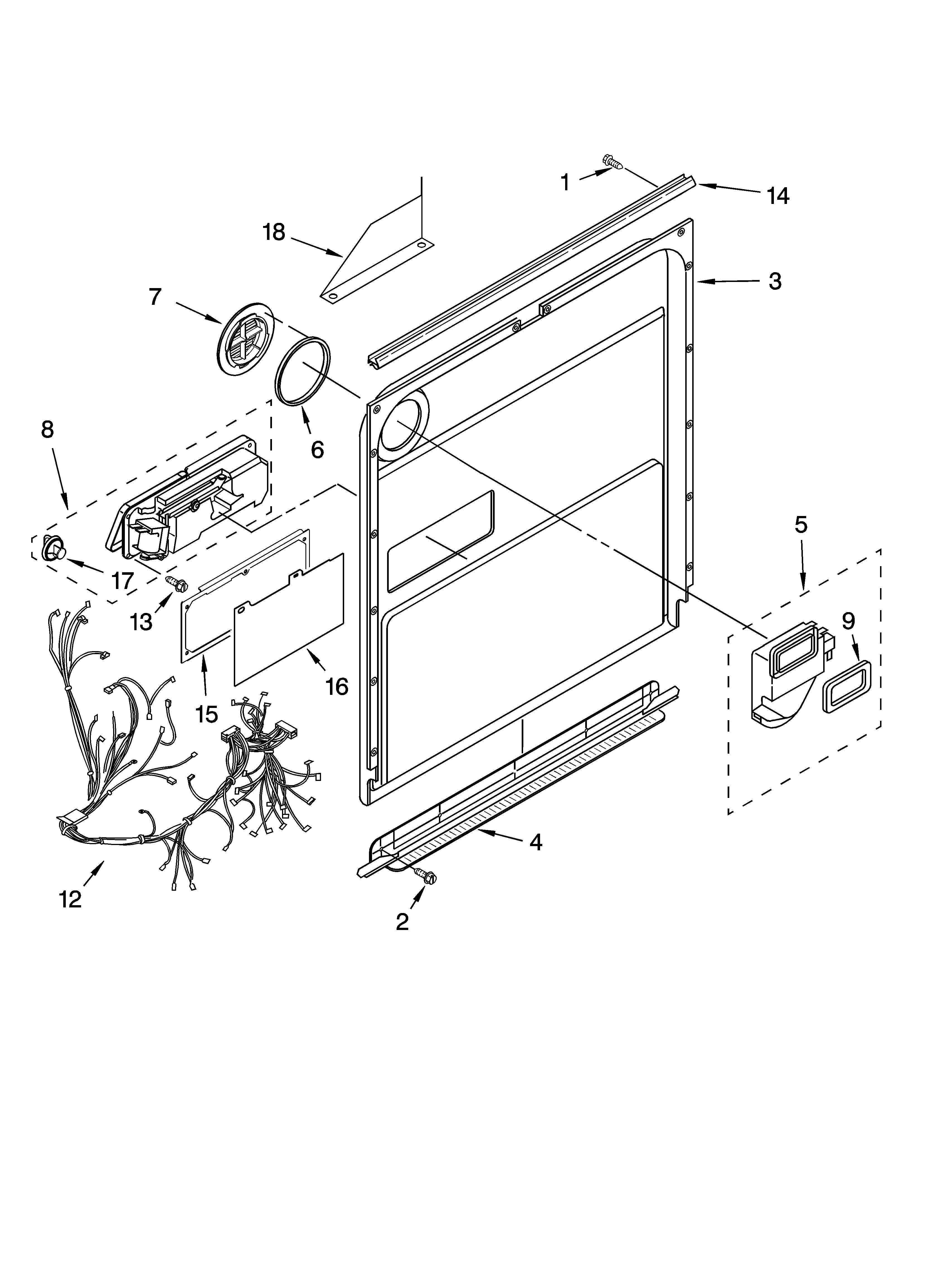 Kenmore Elite 66516263402 door and latch parts diagram