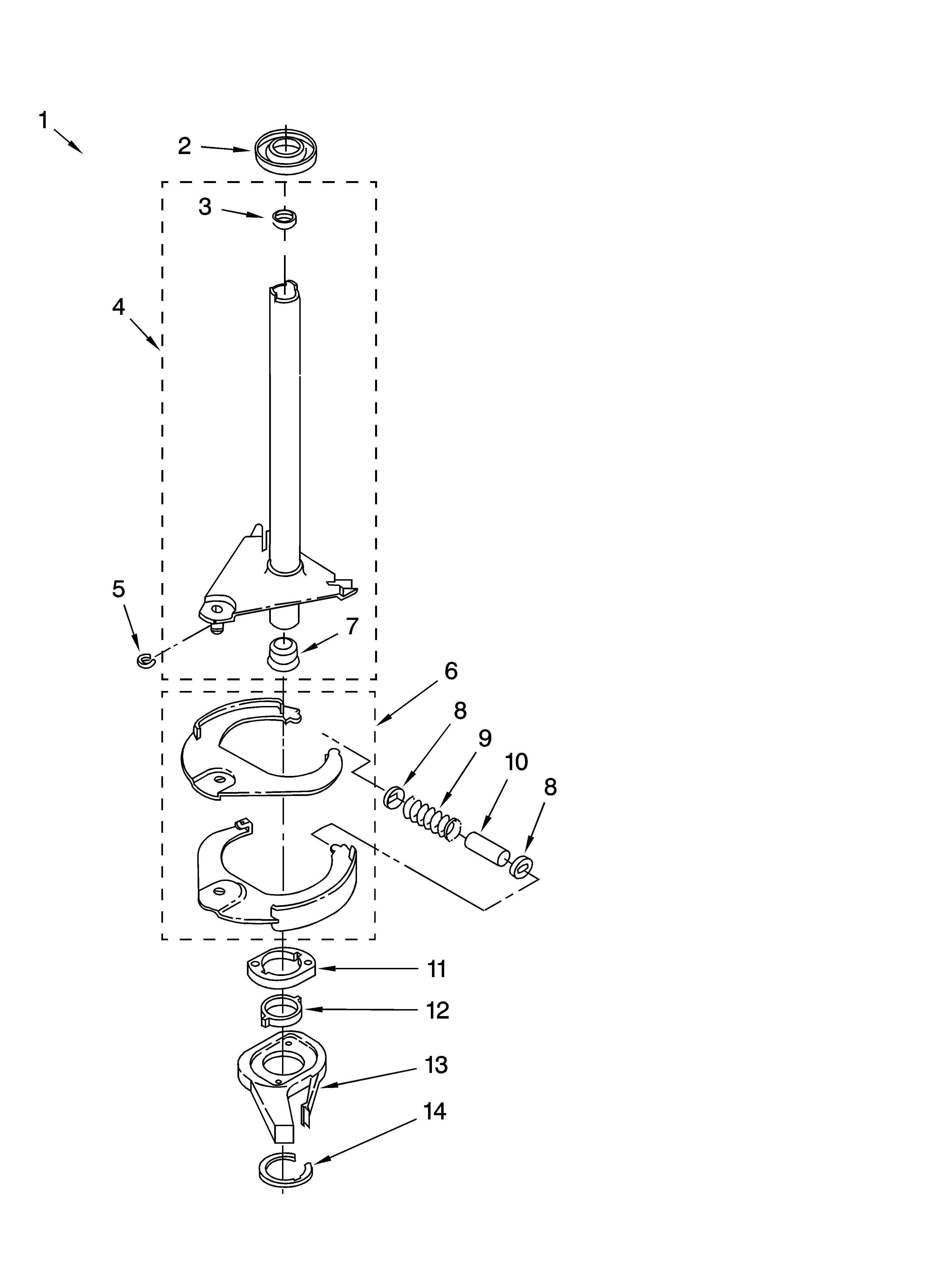 Kenmore 11027721600 brake and drive tube parts diagram
