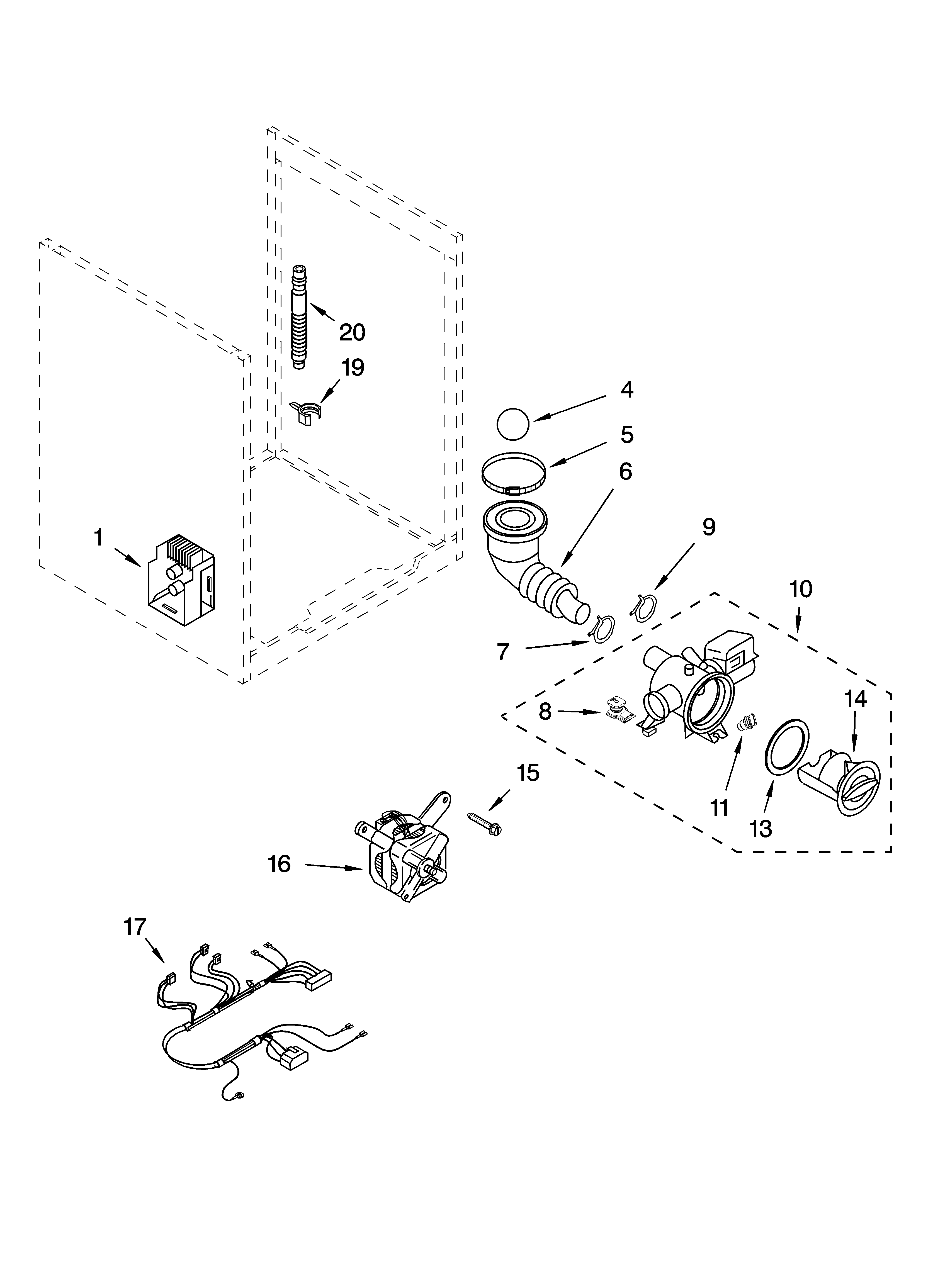 Kenmore Elite 11045089404 pump and motor parts, optional parts (not included) diagram