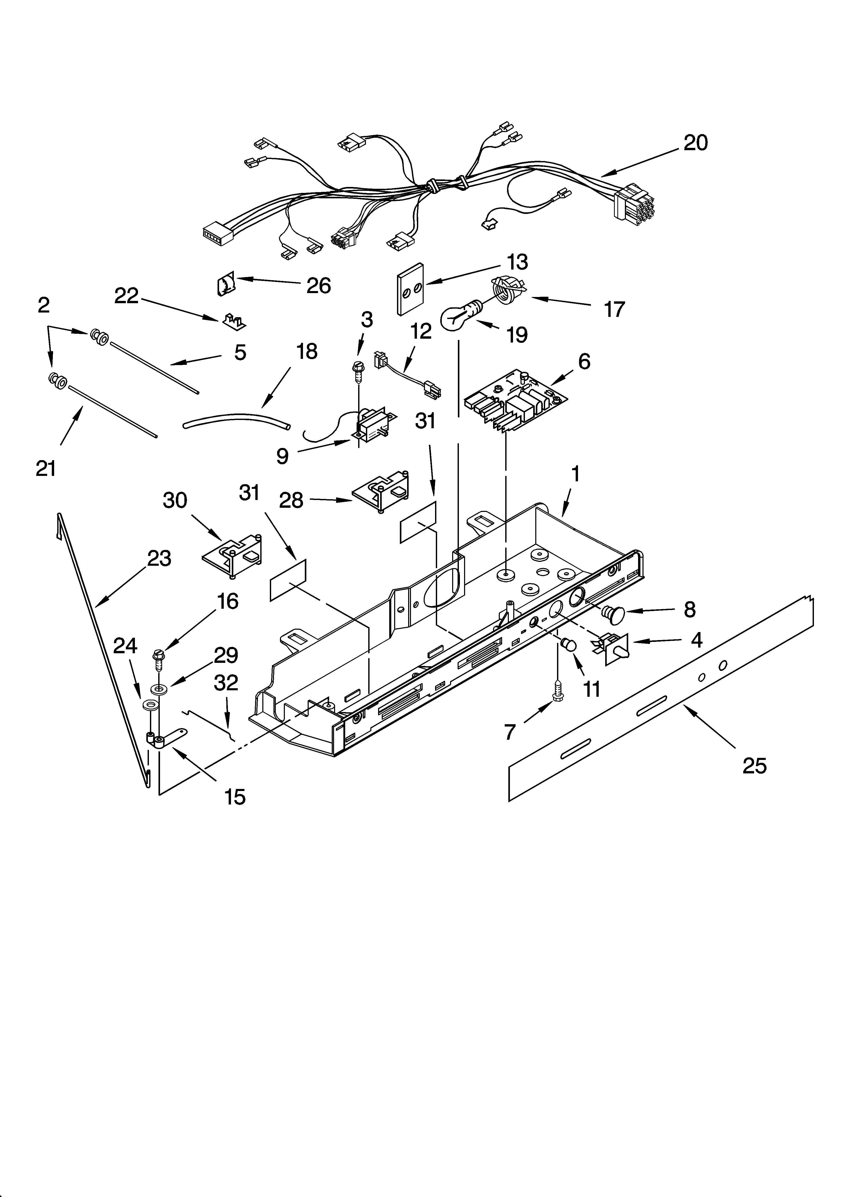 Kenmore 10656796601 control parts diagram