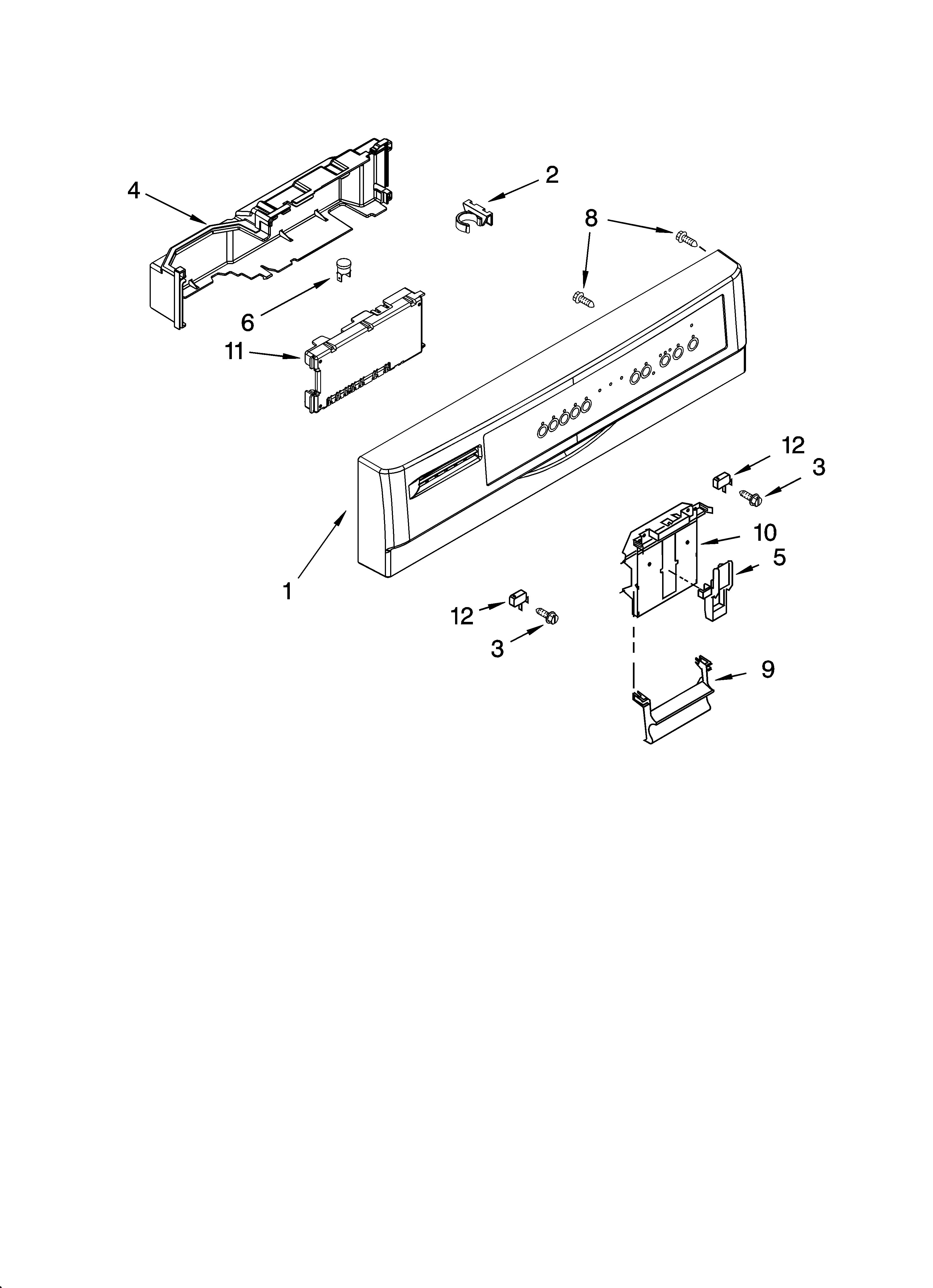 Kenmore 66513719K600 control panel parts diagram