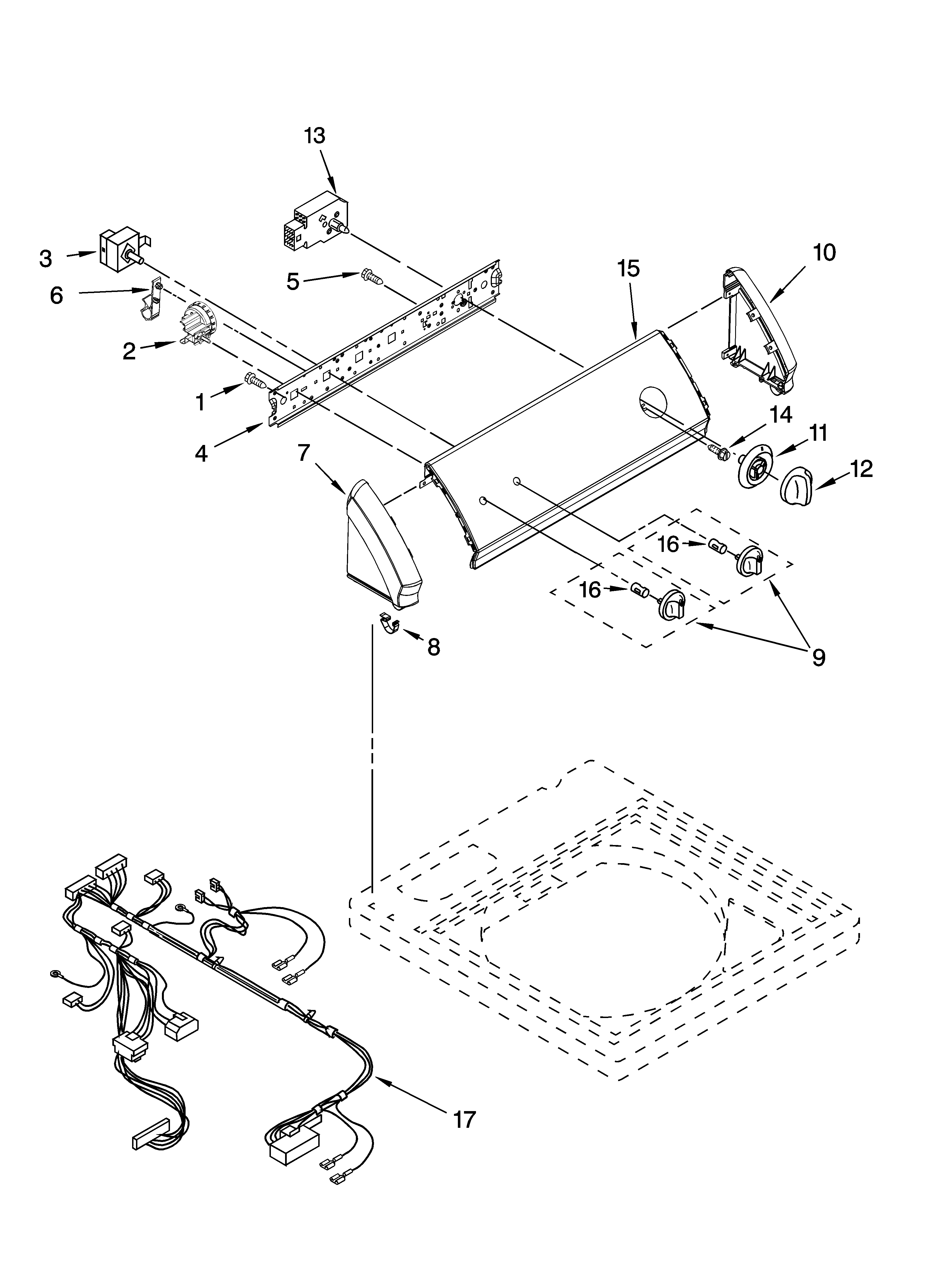 Kenmore 11027542600 control panel parts diagram